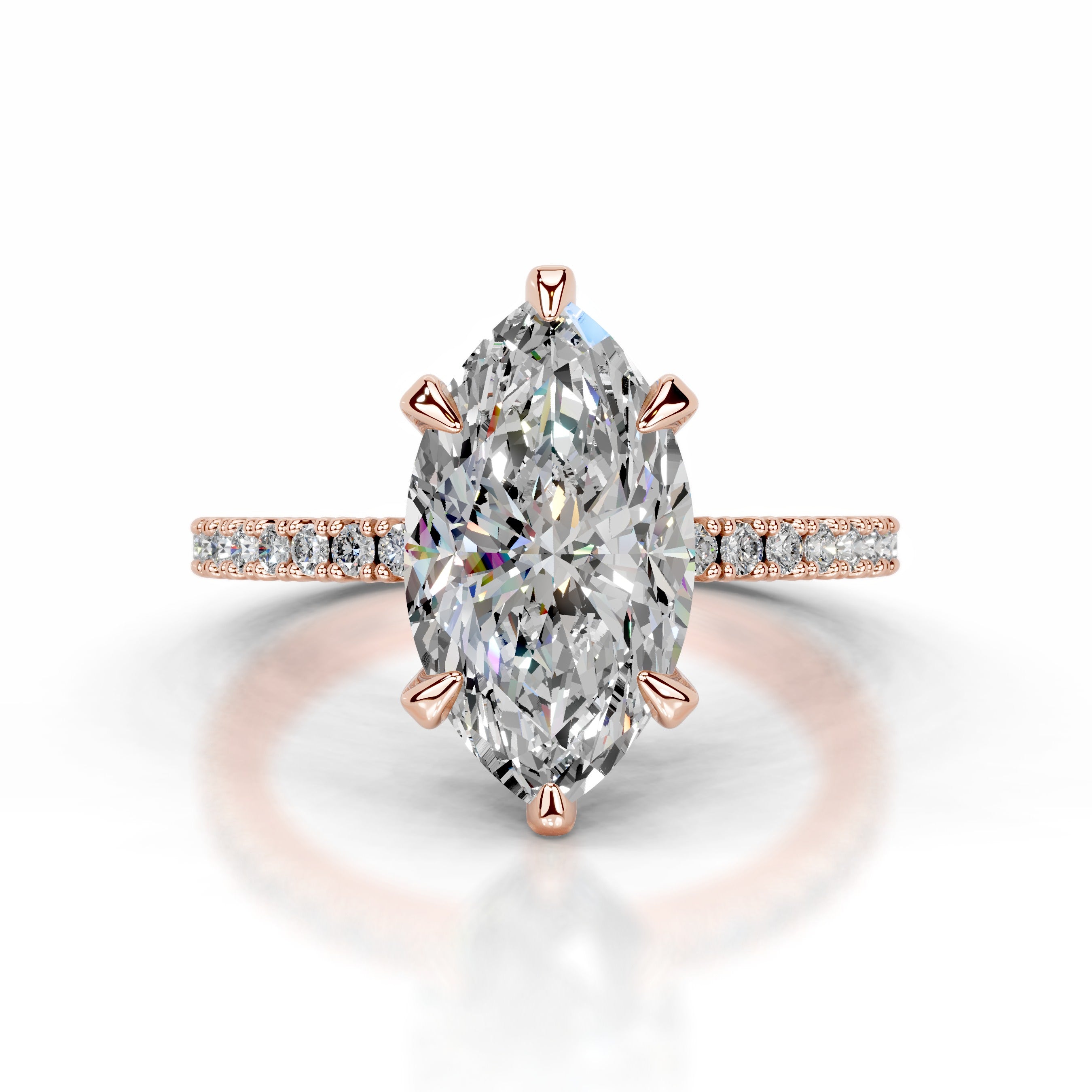 Luisana Moissanite & Diamond Ring - 14K Rose Gold