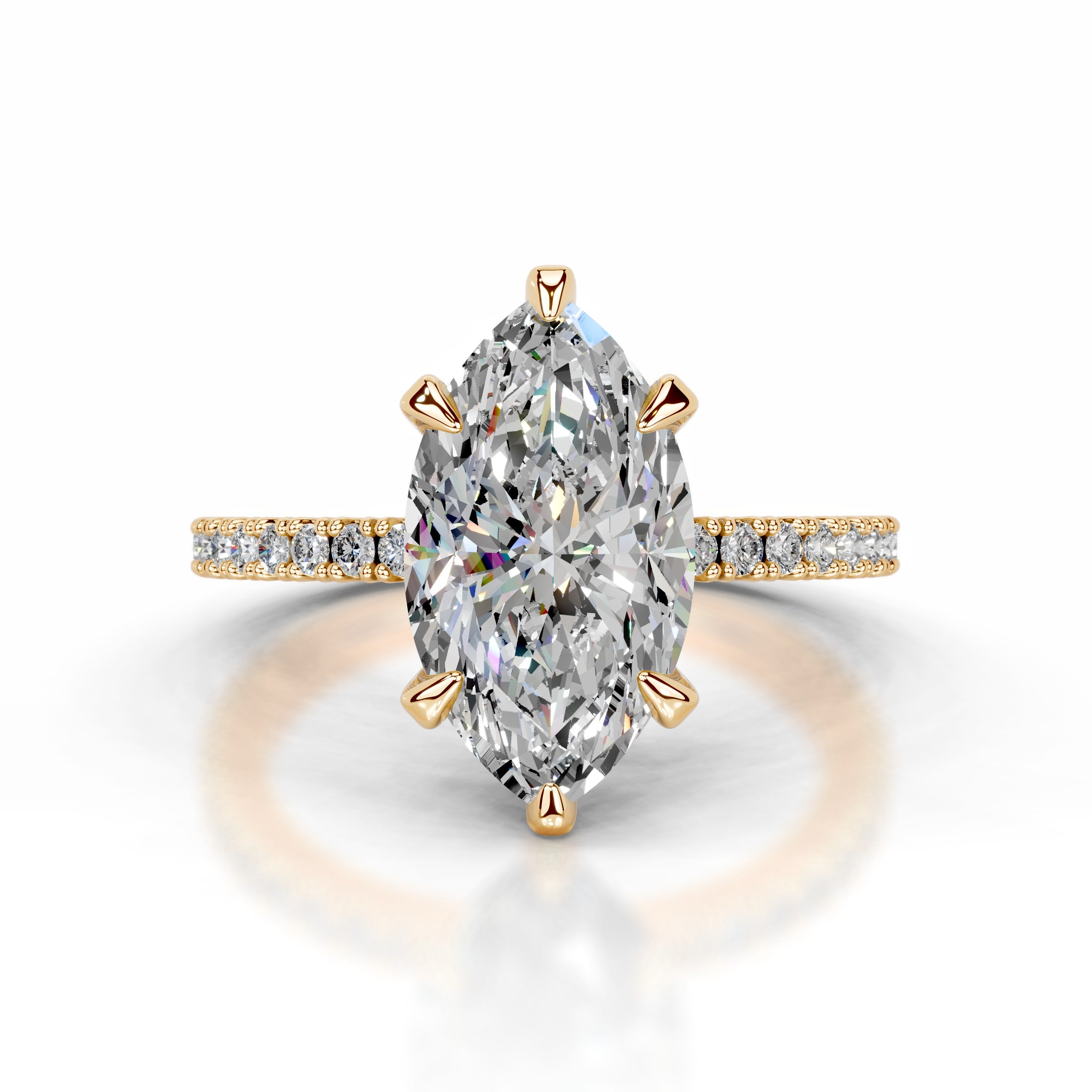 Luisana Moissanite & Diamond Ring - 18K Yellow Gold