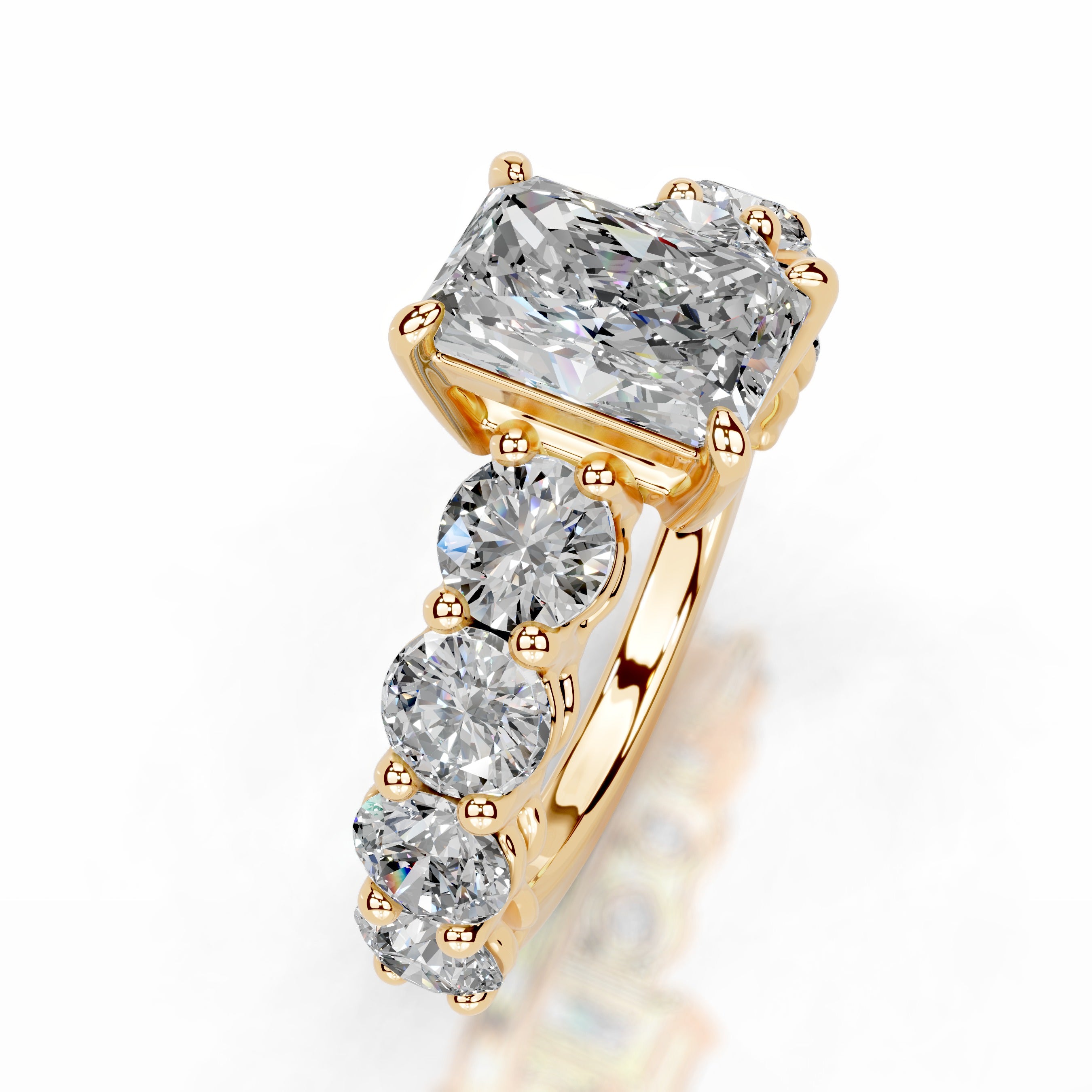 Odin Moissanite & Diamond Ring - 18K Yellow Gold