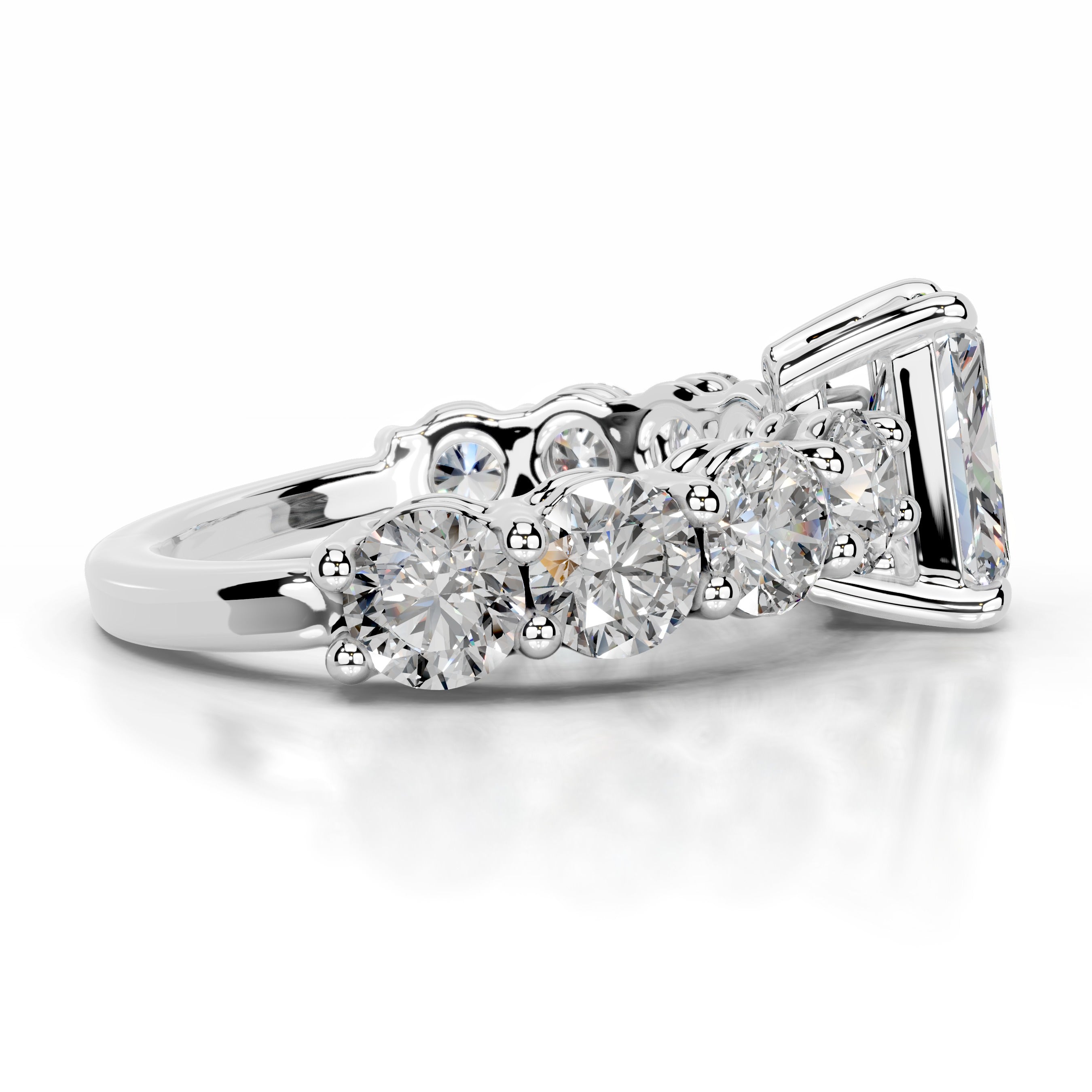 Odin Moissanite & Diamond Ring - 14K White Gold