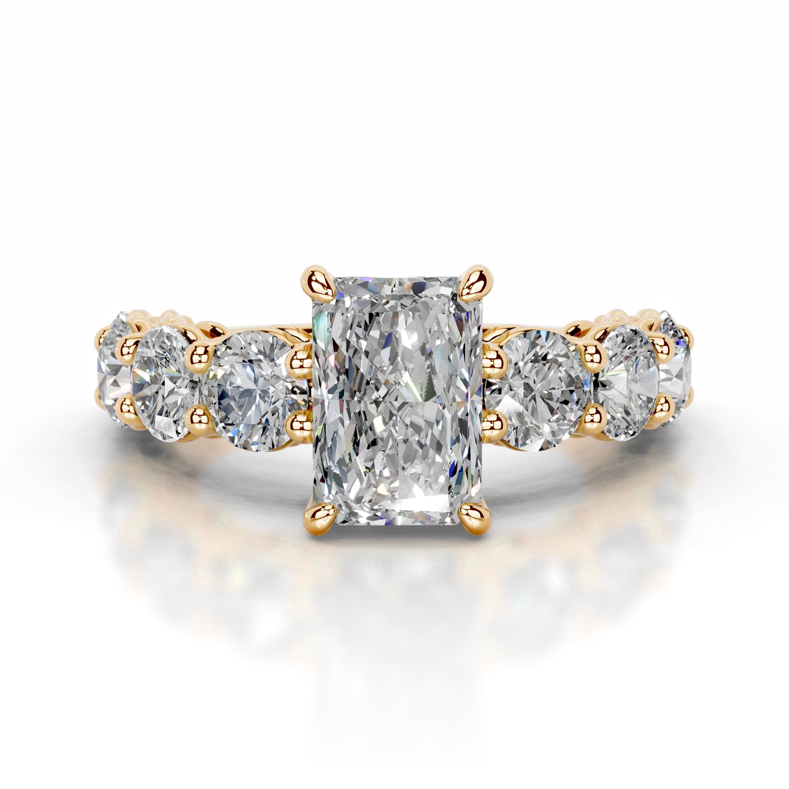 Odin Moissanite & Diamond Ring - 18K Yellow Gold