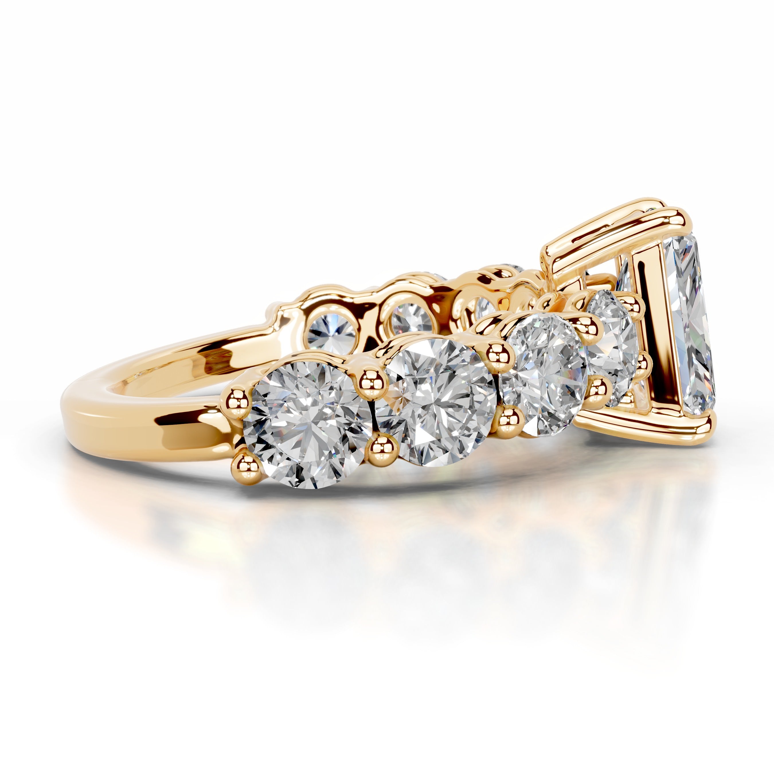 Odin Moissanite & Diamond Ring - 18K Yellow Gold