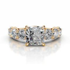 Odin Moissanite & Diamond Ring - 18K Yellow Gold