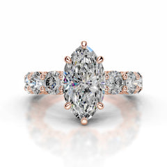 Odin Moissanite & Diamond Ring - 14K Rose Gold
