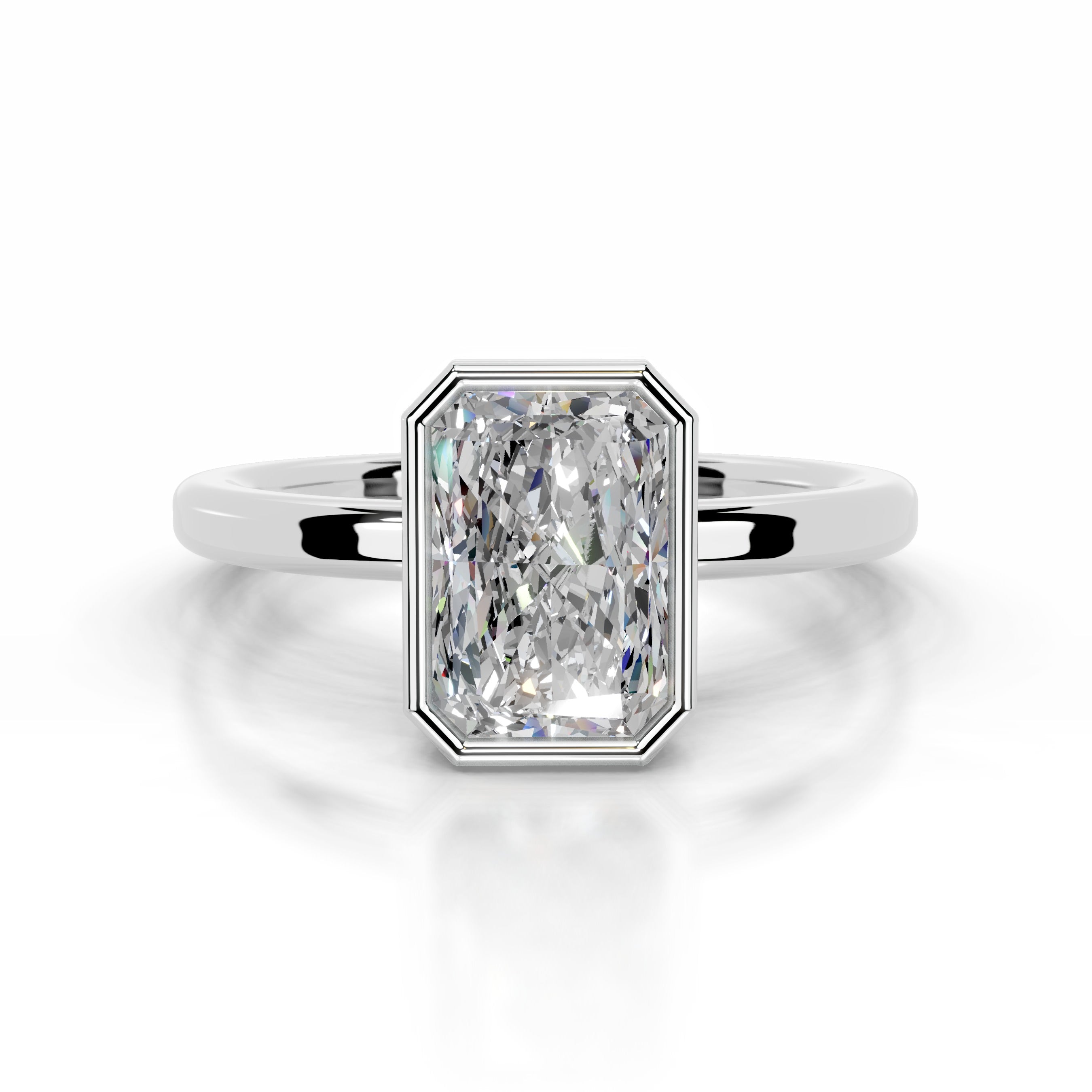 Dima Moissanite Ring - 14K White Gold