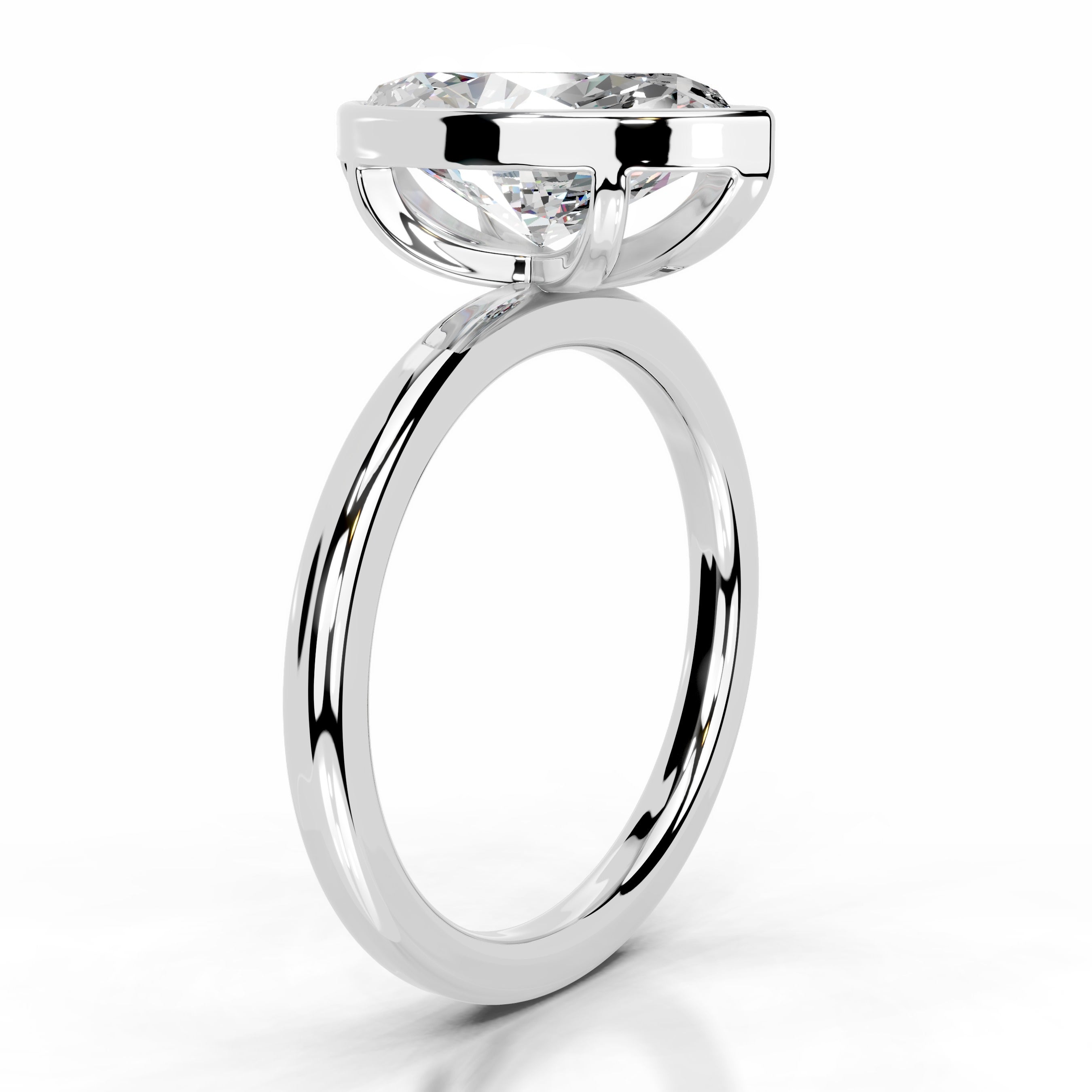 Dima Moissanite Ring - 14K White Gold