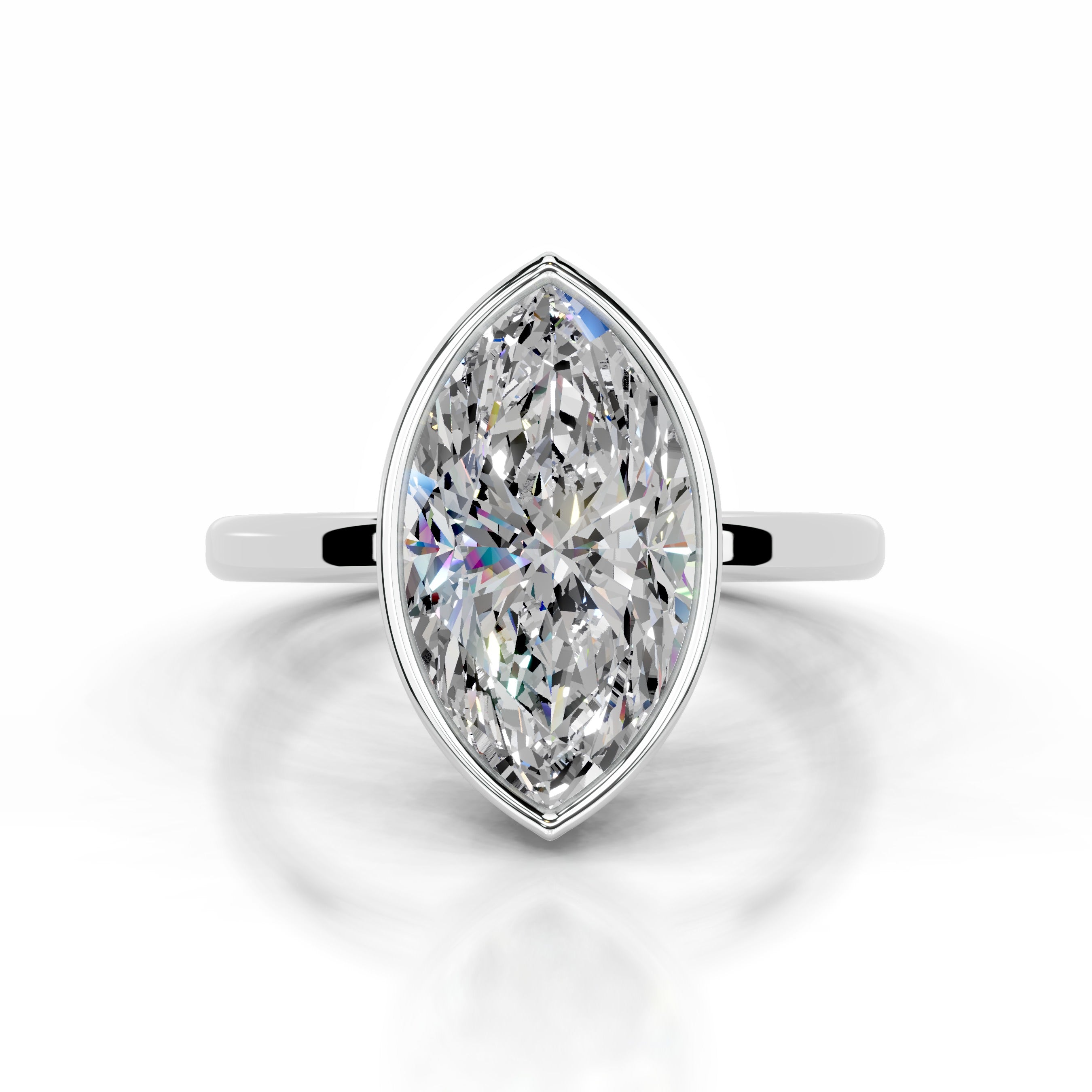 Dima Moissanite Ring - 14K White Gold