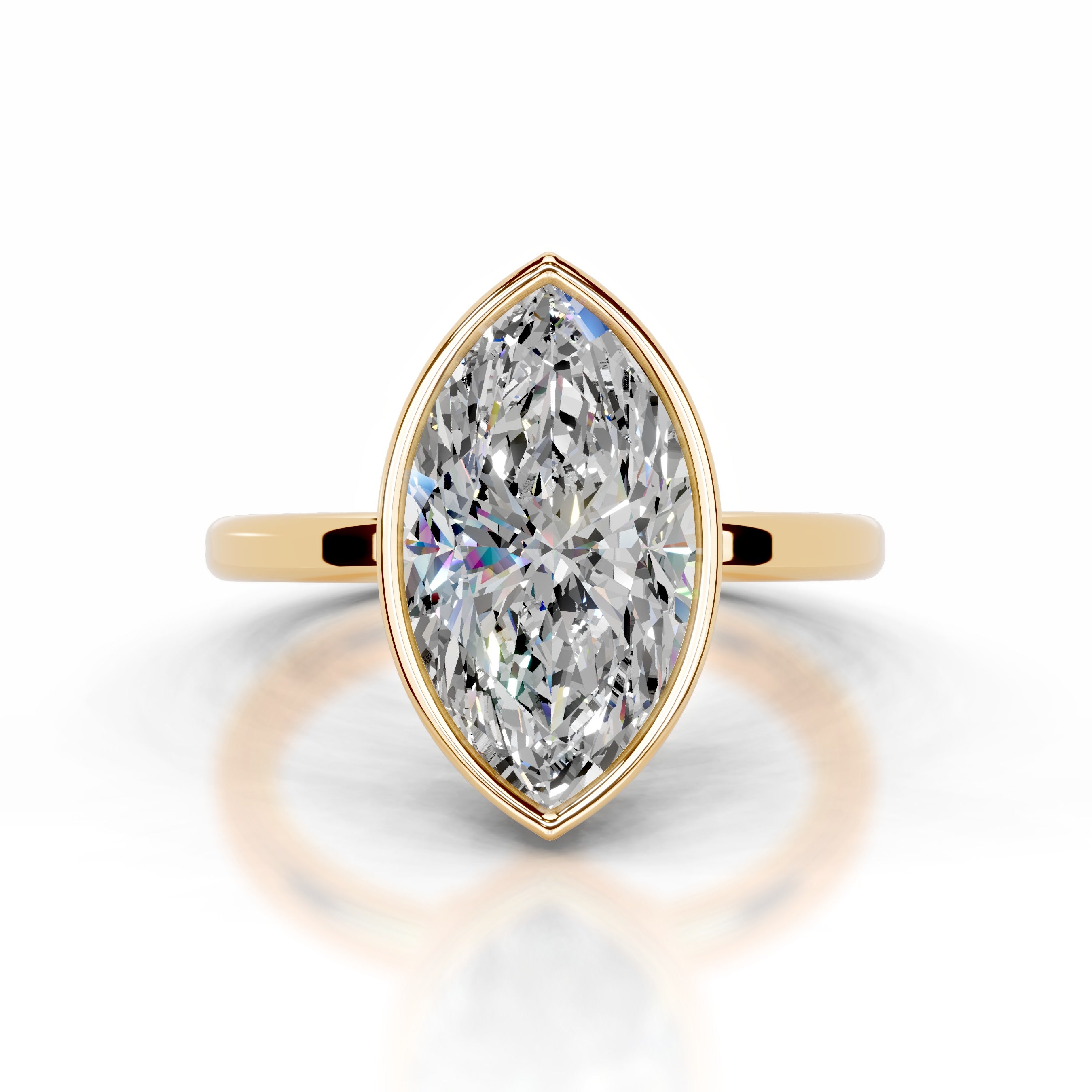 Dima Moissanite Ring - 18K Yellow Gold