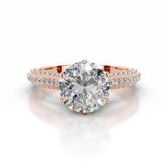 Joana Moissanite & Diamond Ring - 14K Rose Gold
