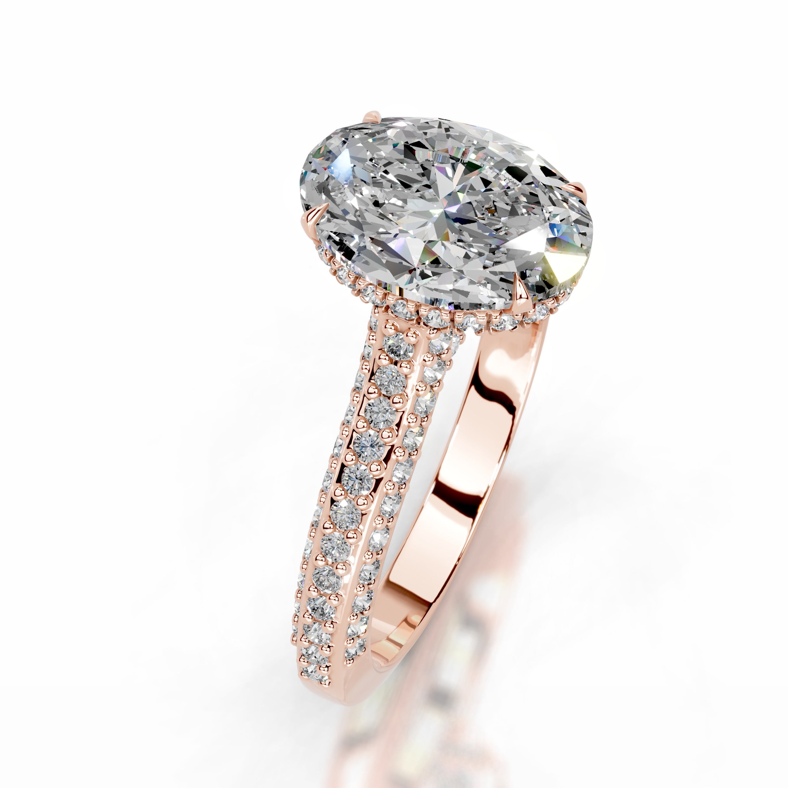 Joana Moissanite & Diamond Ring - 14K Rose Gold