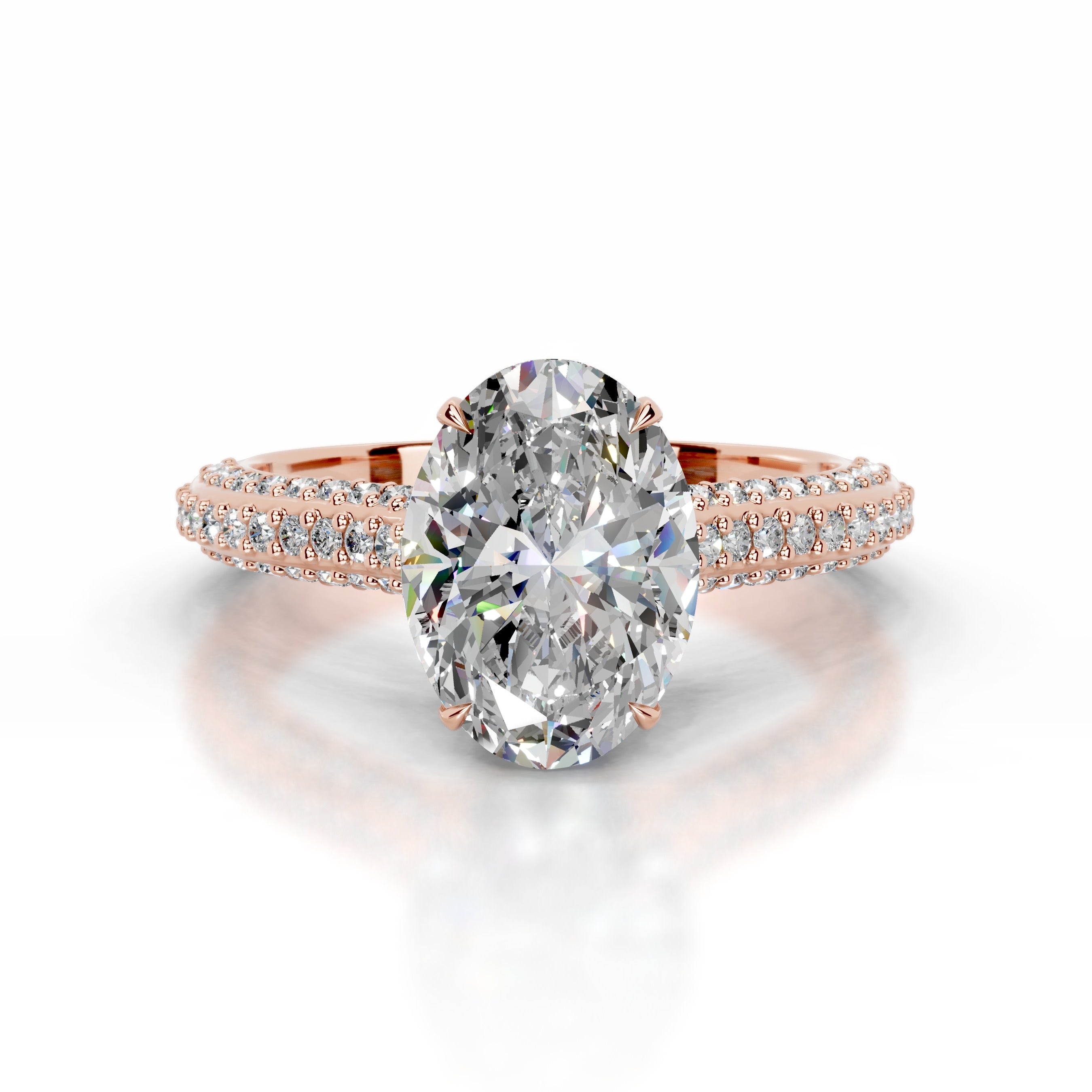 Joana Moissanite & Diamond Ring - 14K Rose Gold