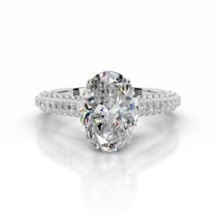 Joana Moissanite & Diamond Ring - 18K White Gold