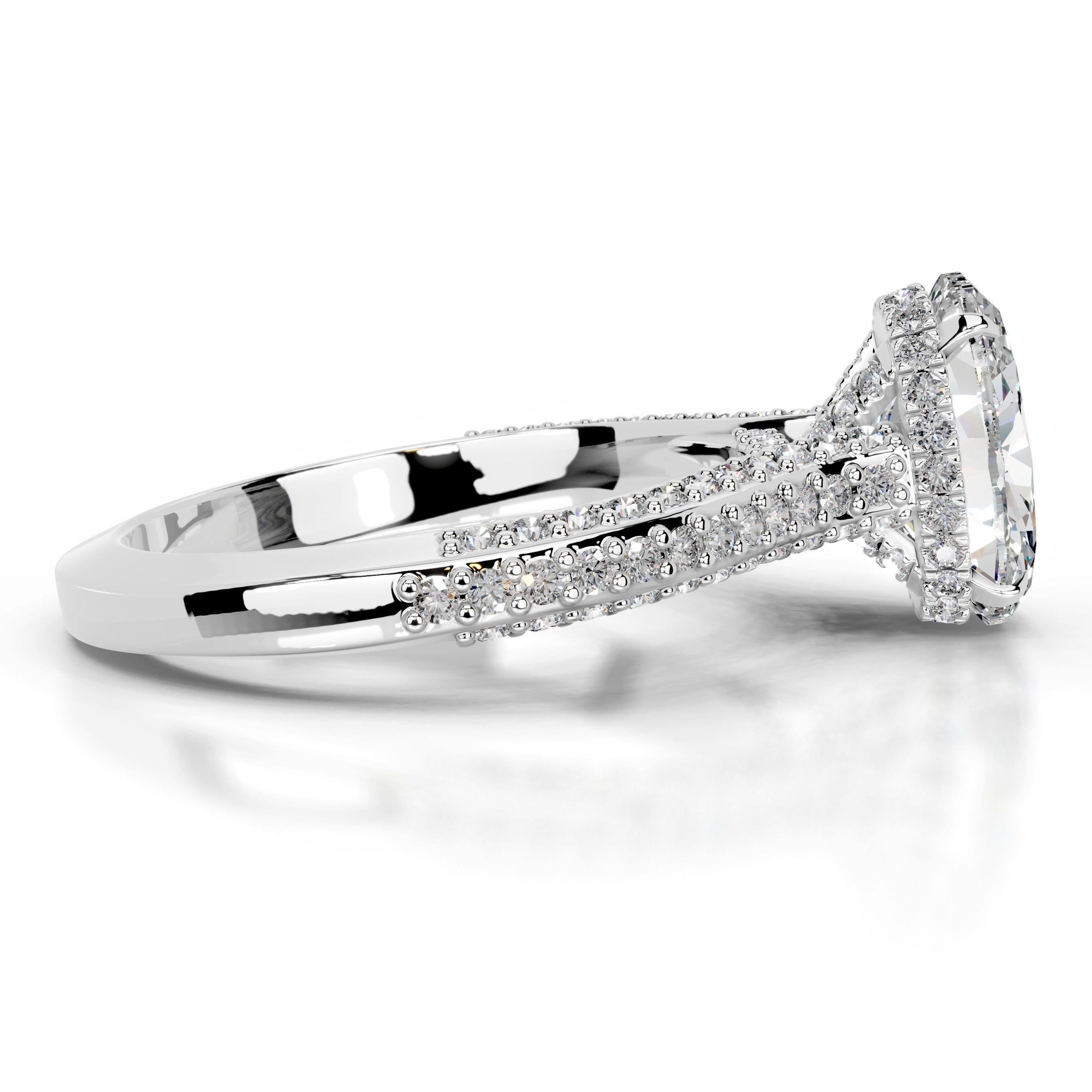 Joana Moissanite & Diamond Ring - 14K White Gold