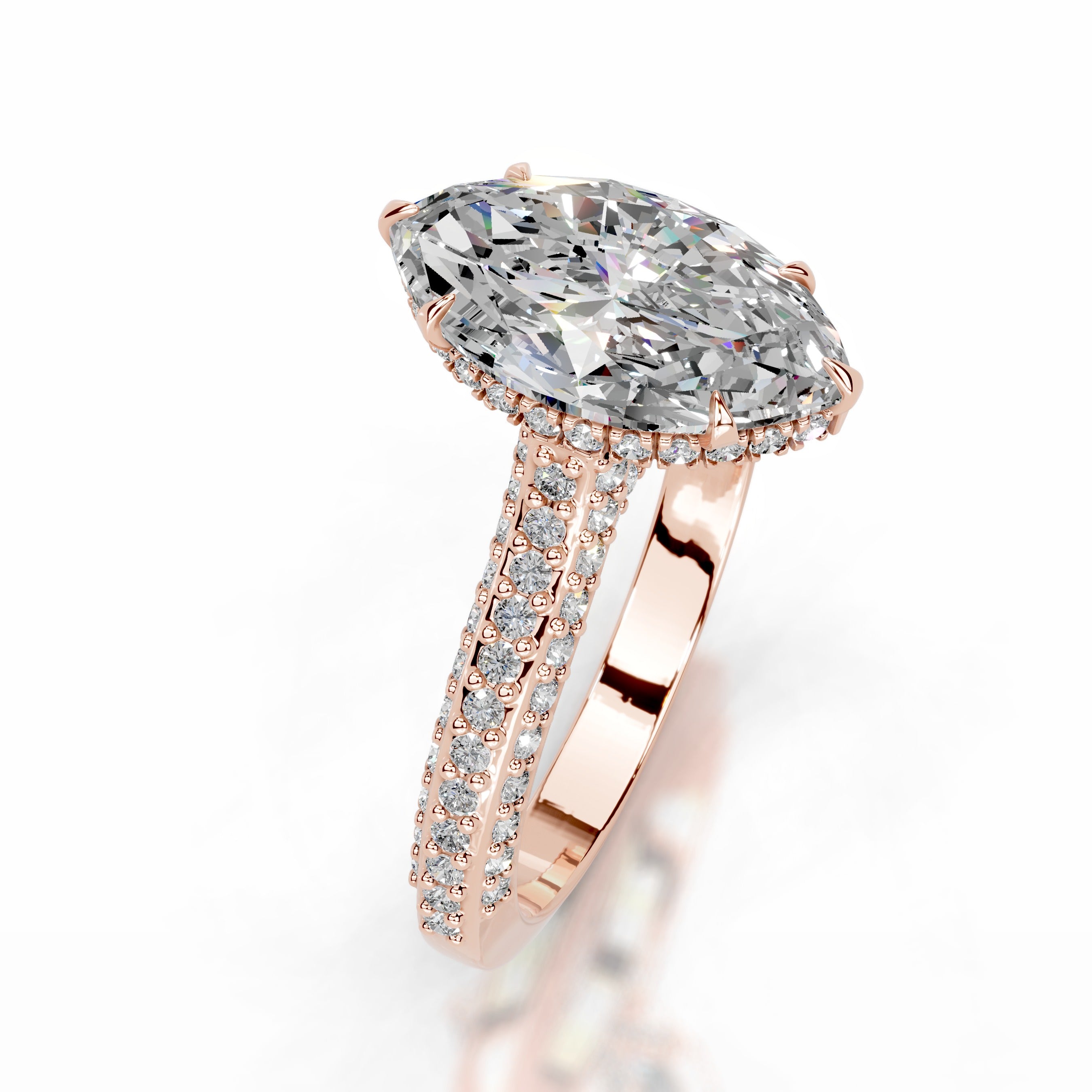 Joana Moissanite & Diamond Ring - 14K Rose Gold