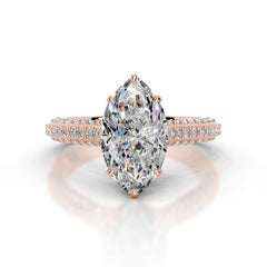 Joana Moissanite & Diamond Ring - 14K Rose Gold