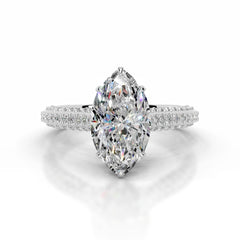 Joana Moissanite & Diamond Ring - 14K White Gold