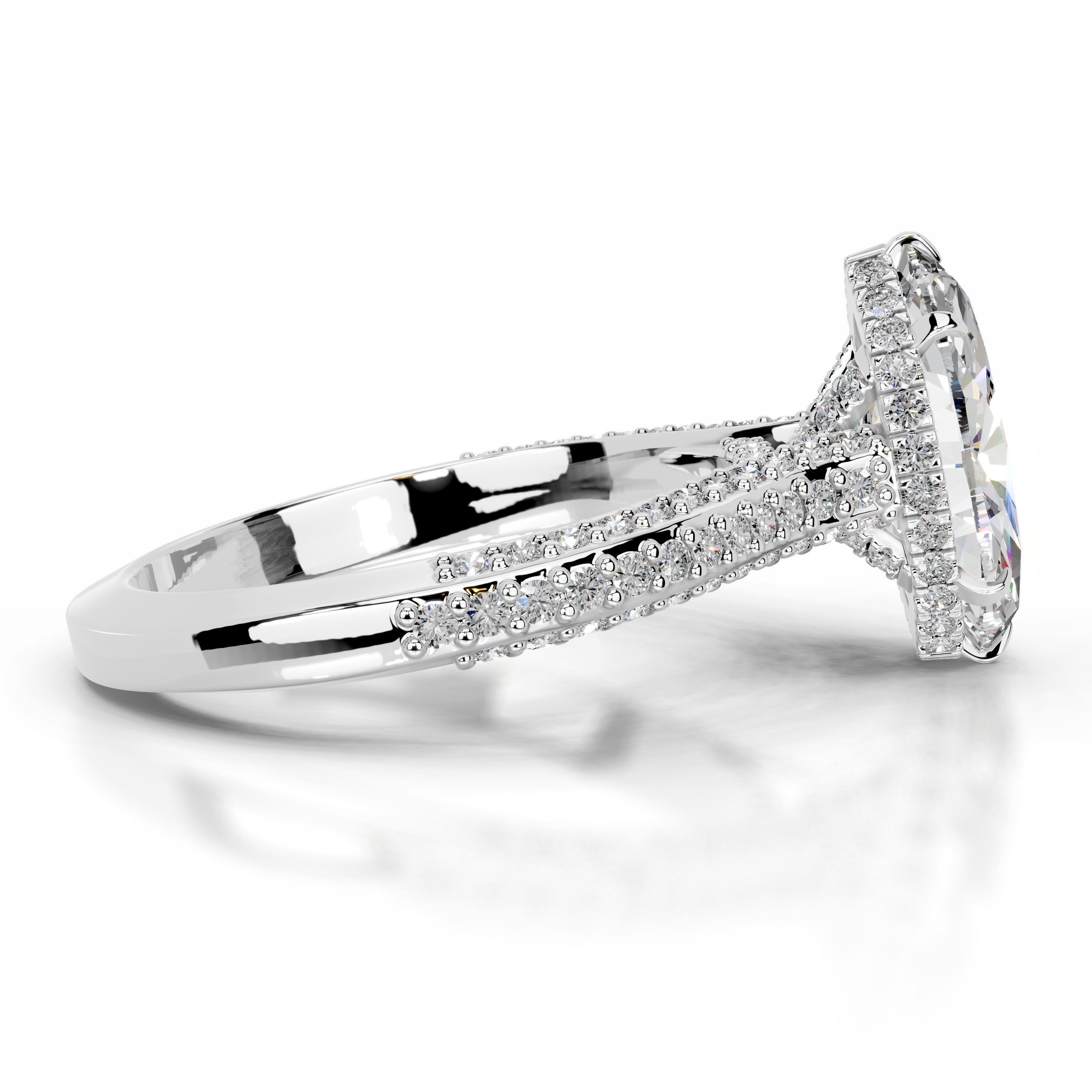 Joana Moissanite & Diamond Ring - 18K White Gold