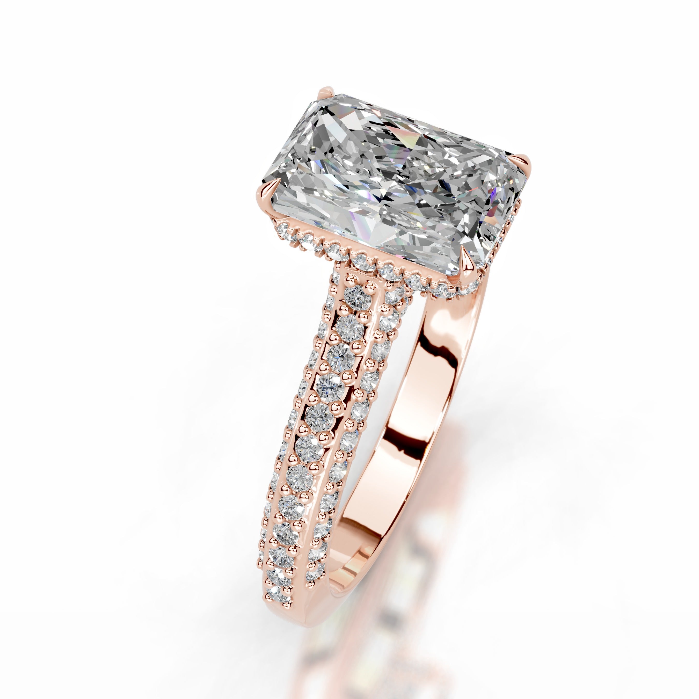 Joana Moissanite & Diamond Ring - 14K Rose Gold