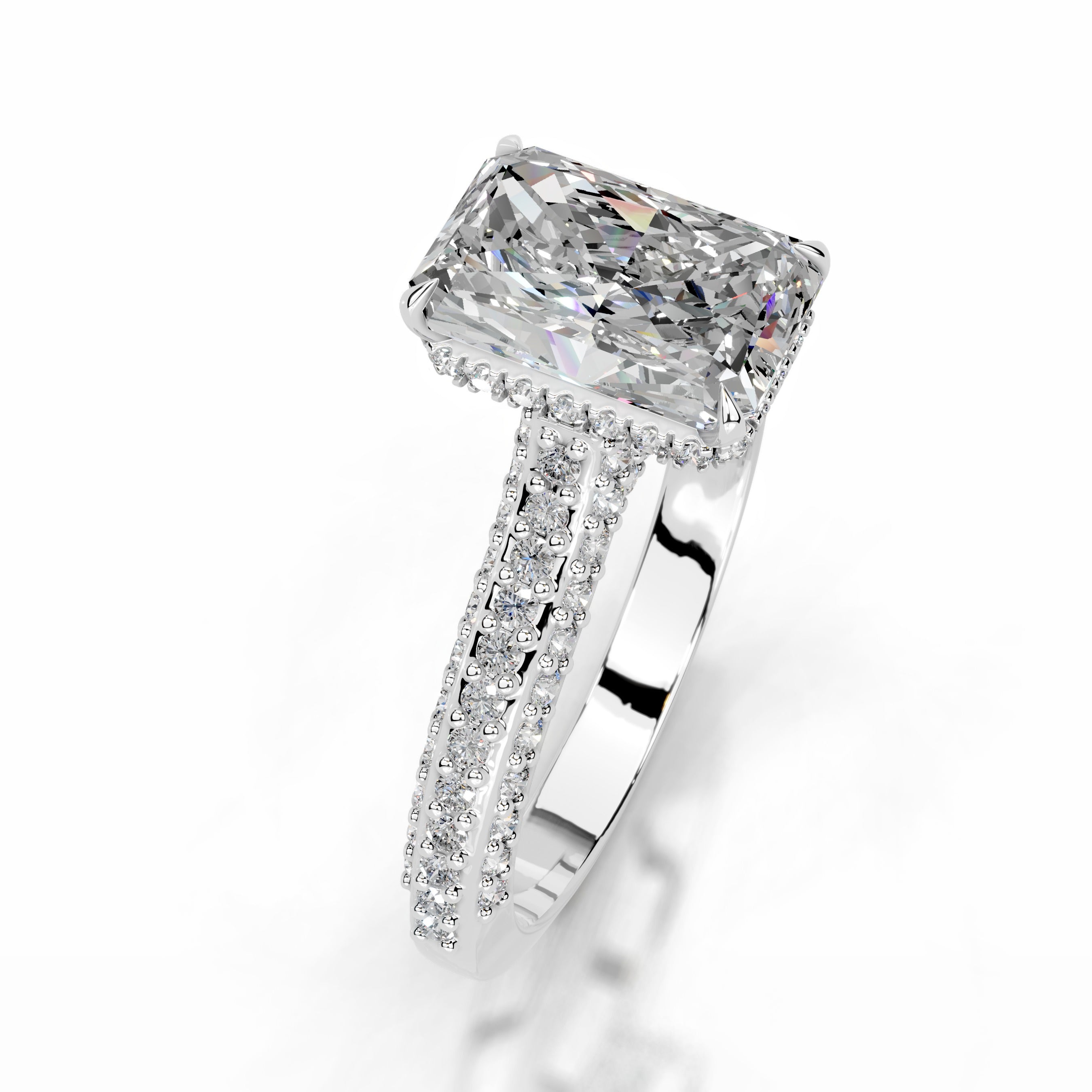 Joana Moissanite & Diamond Ring - 14K White Gold