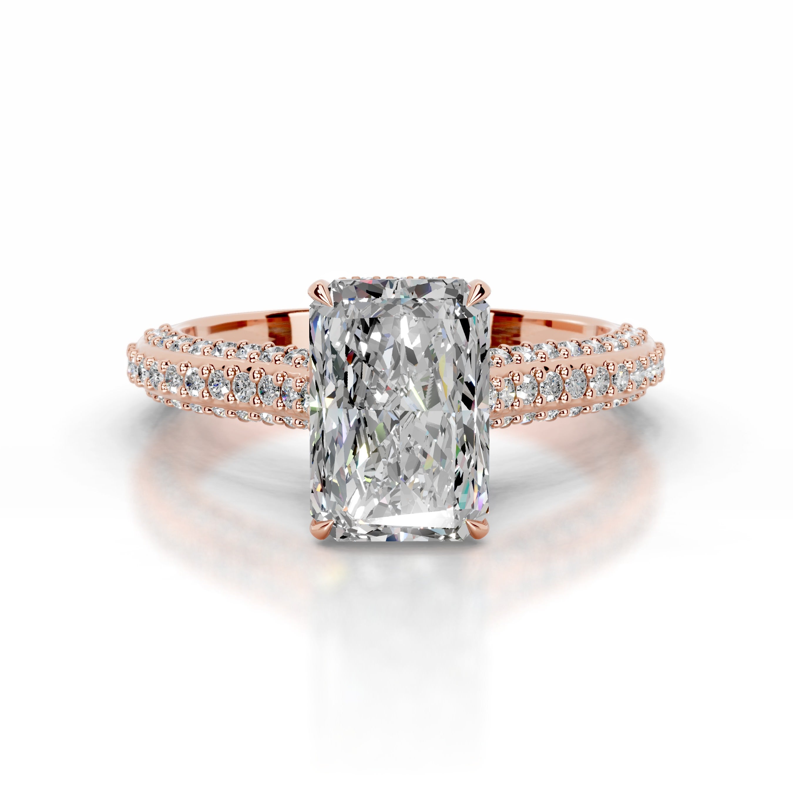 Joana Moissanite & Diamond Ring - 14K Rose Gold