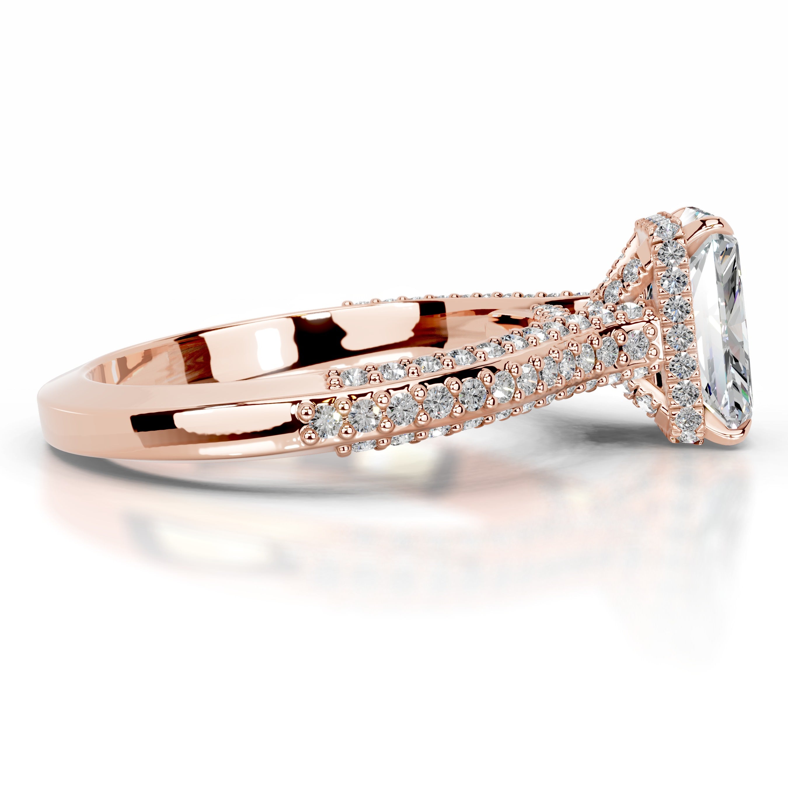 Joana Moissanite & Diamond Ring - 14K Rose Gold