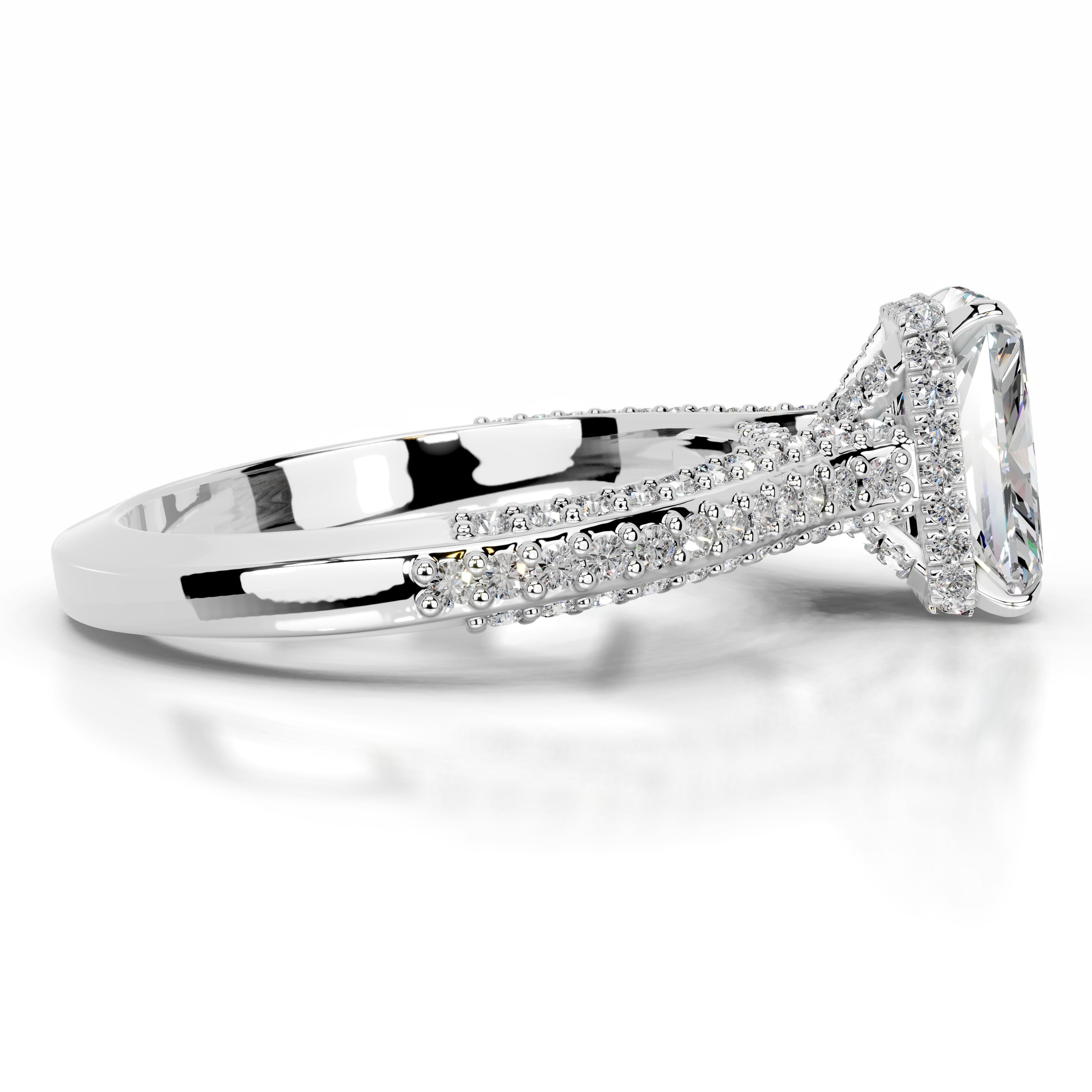 Joana Moissanite & Diamond Ring - Platinum