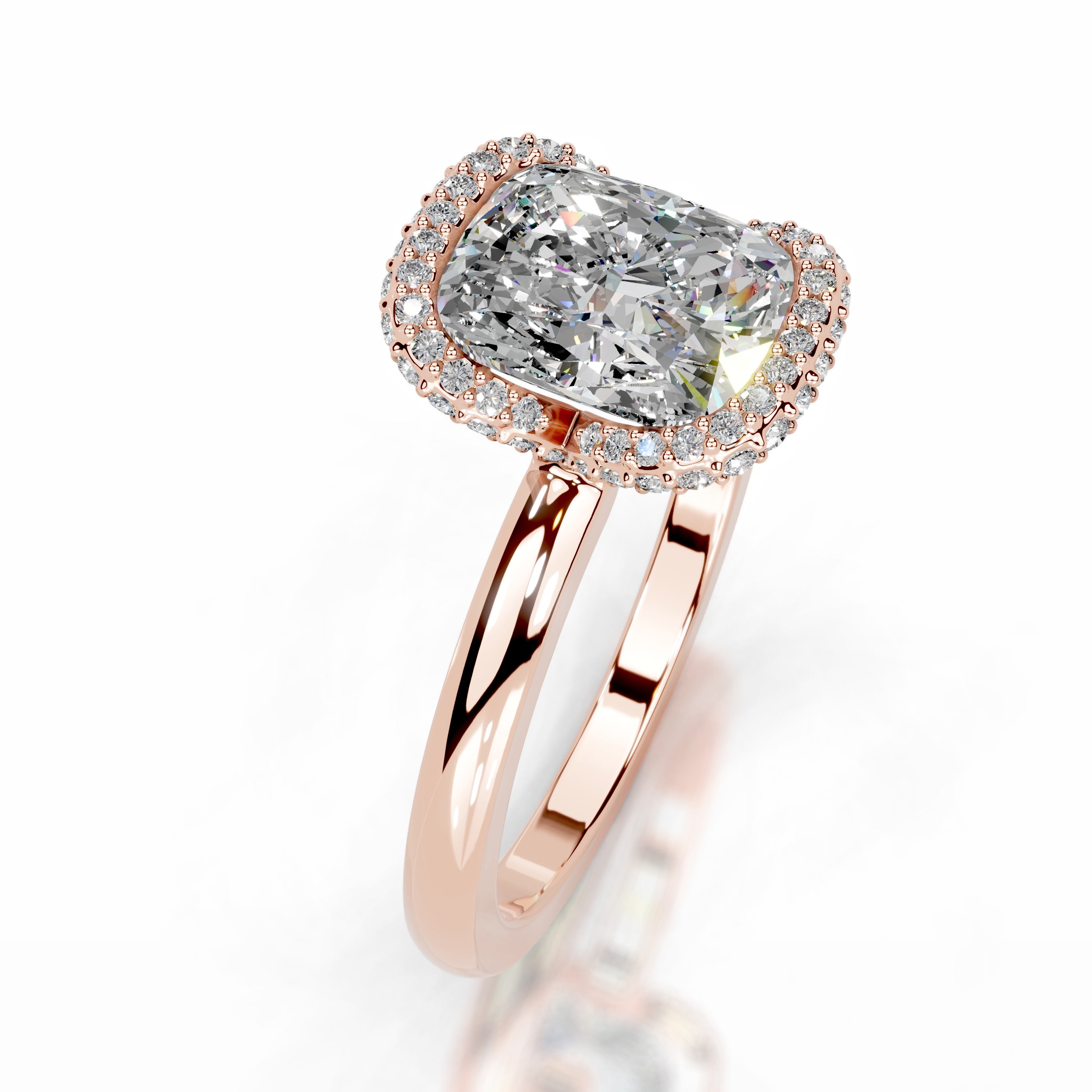 Bowie Moissanite & Diamond Ring - 14K Rose Gold