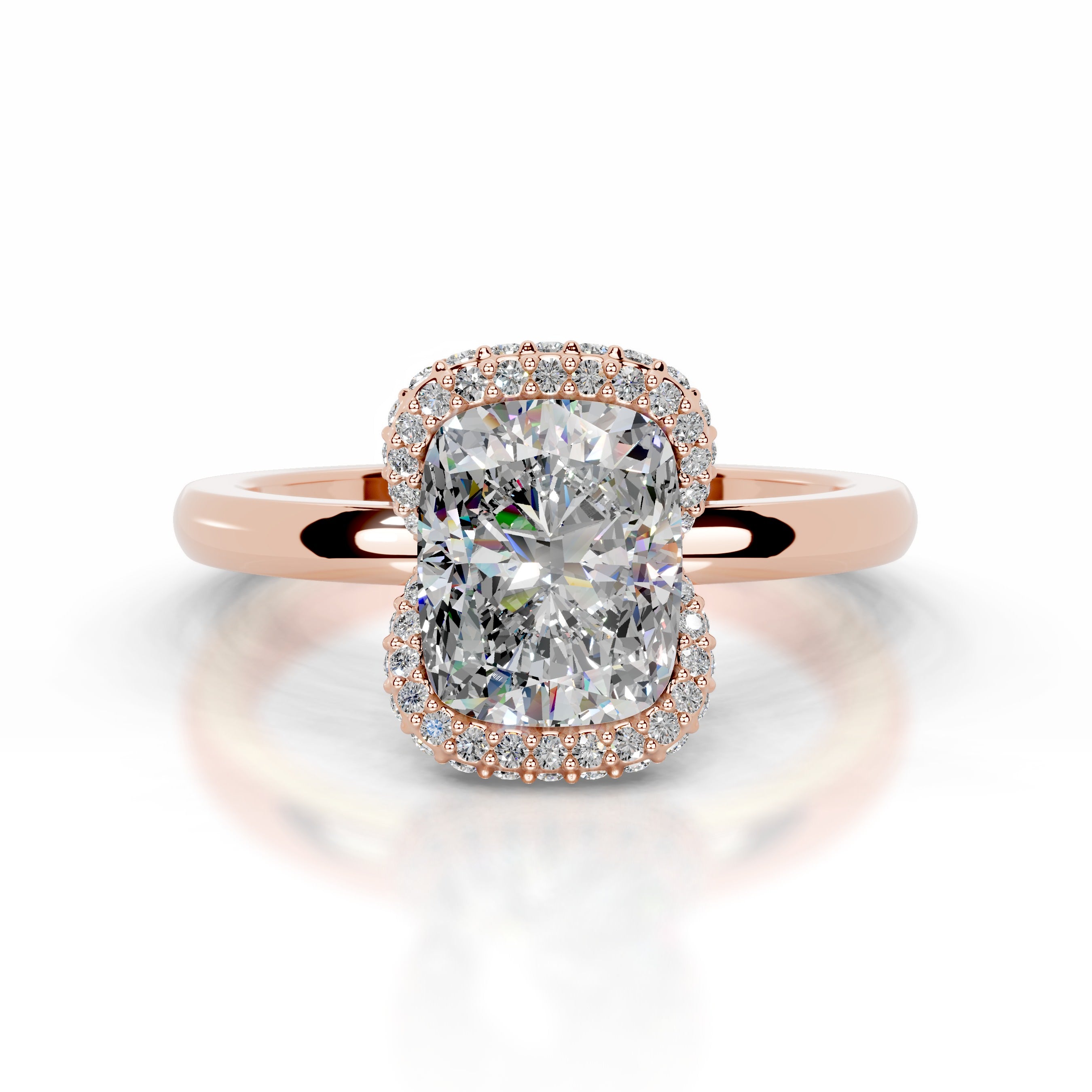 Bowie Moissanite & Diamond Ring - 14K Rose Gold