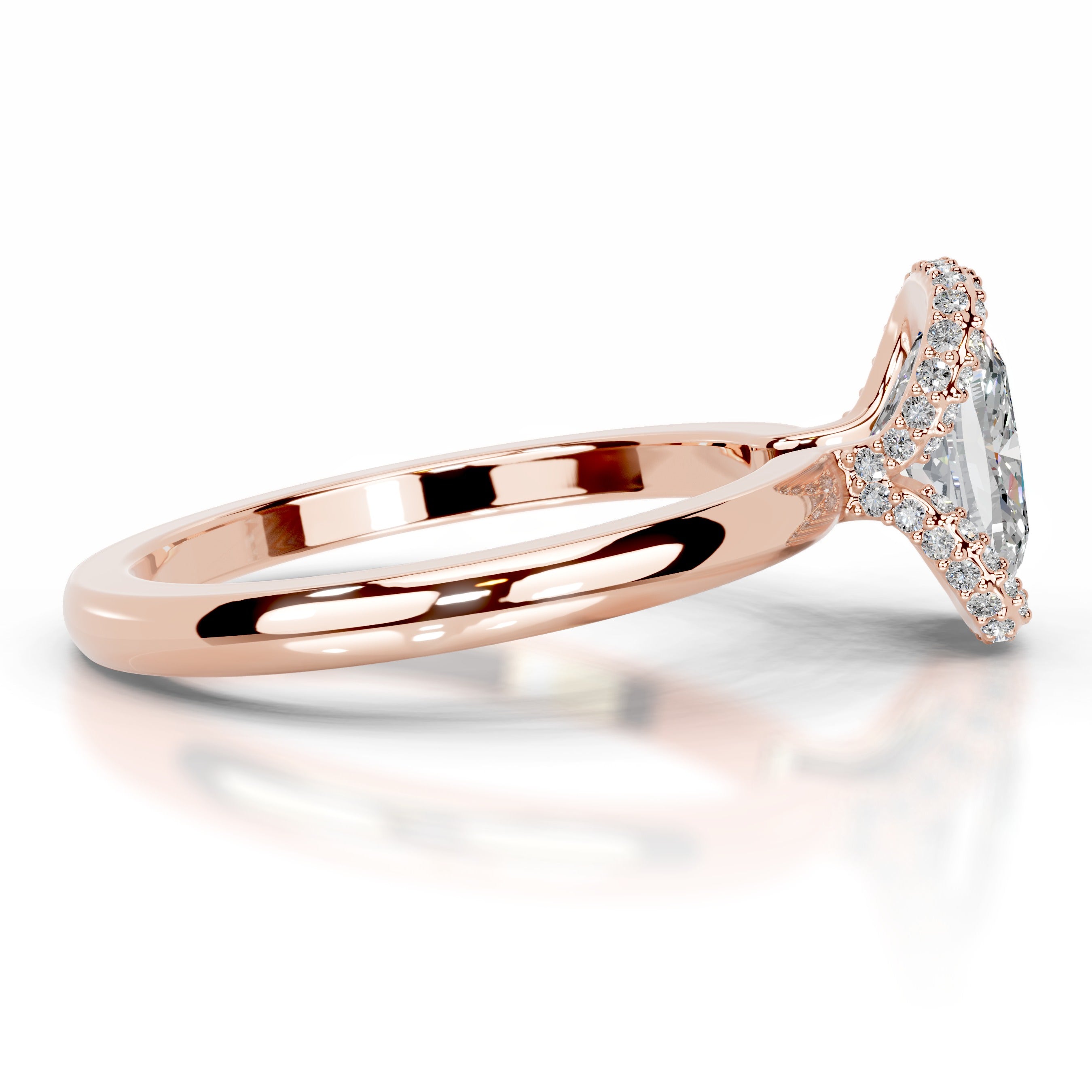 Bowie Moissanite & Diamond Ring - 14K Rose Gold