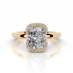 Bowie Moissanite & Diamond Ring - 18K Yellow Gold