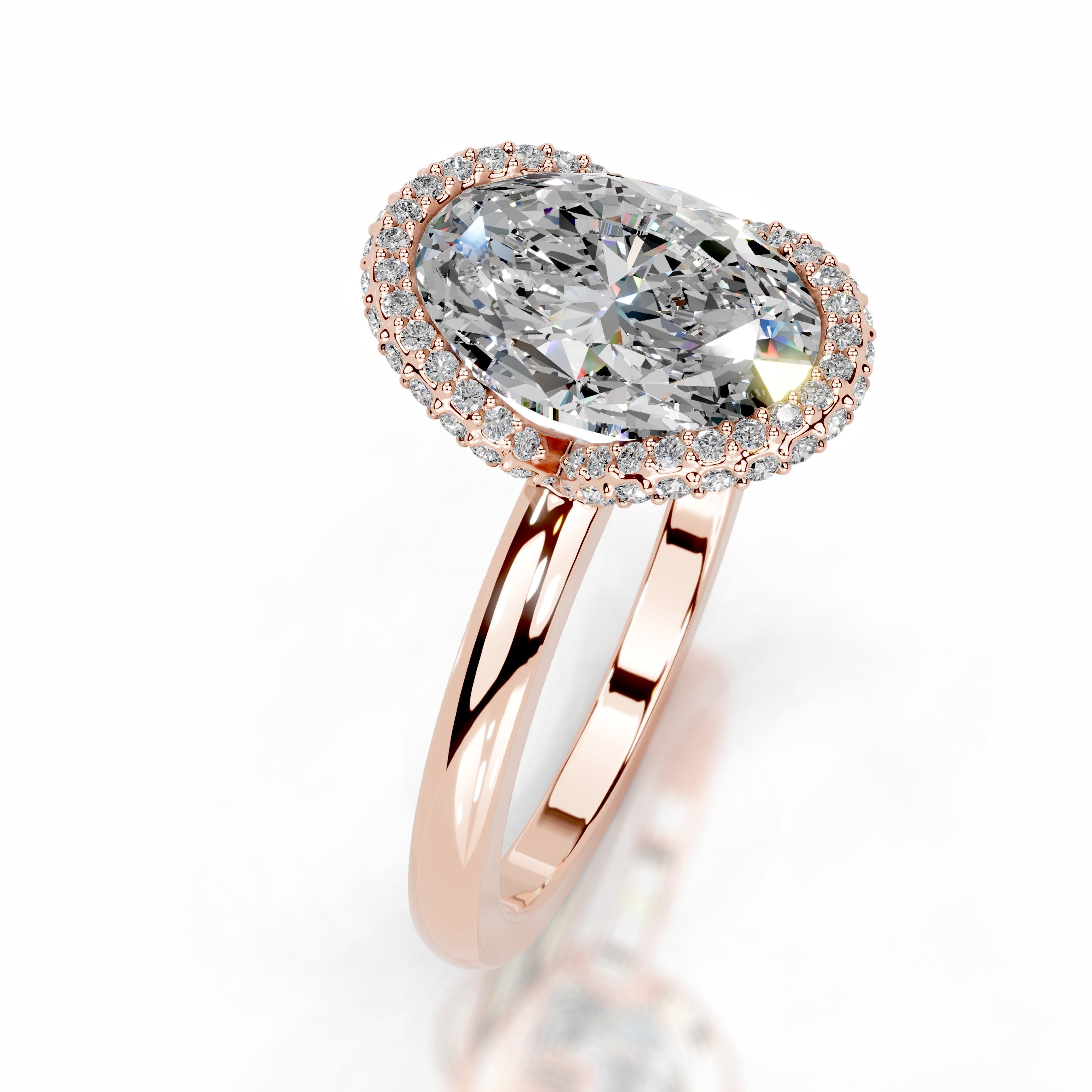 Bowie Moissanite & Diamond Ring - 14K Rose Gold