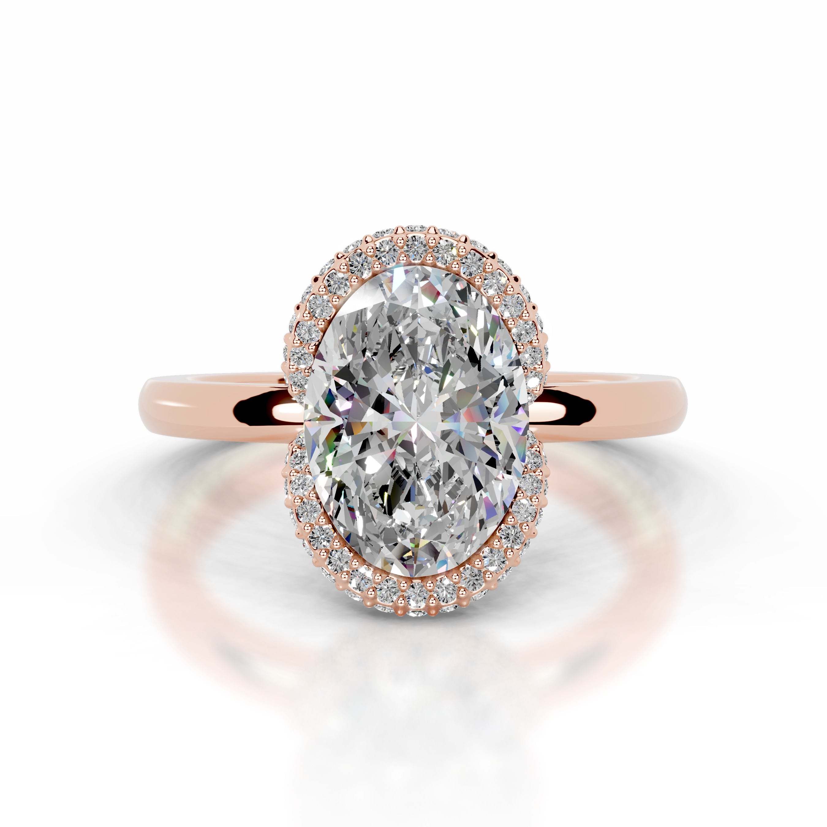 Bowie Moissanite & Diamond Ring - 14K Rose Gold