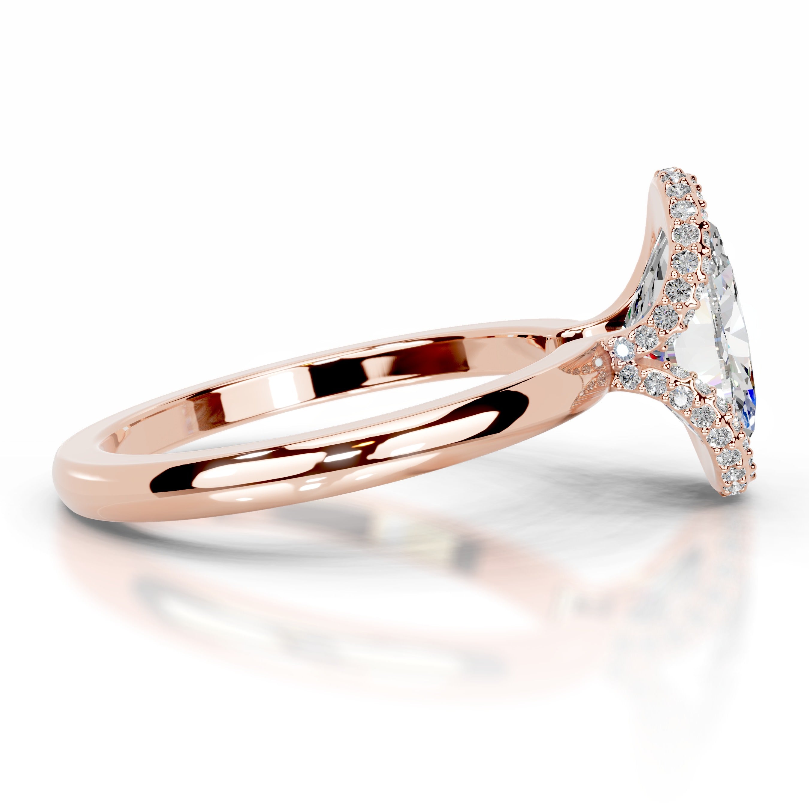 Bowie Moissanite & Diamond Ring - 14K Rose Gold