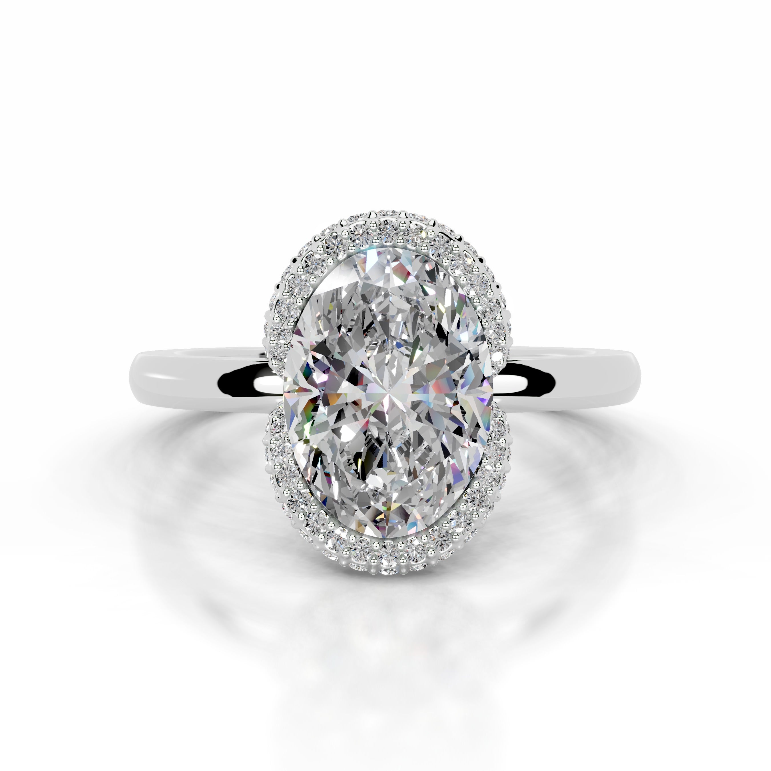 Bowie Moissanite & Diamond Ring - Platinum