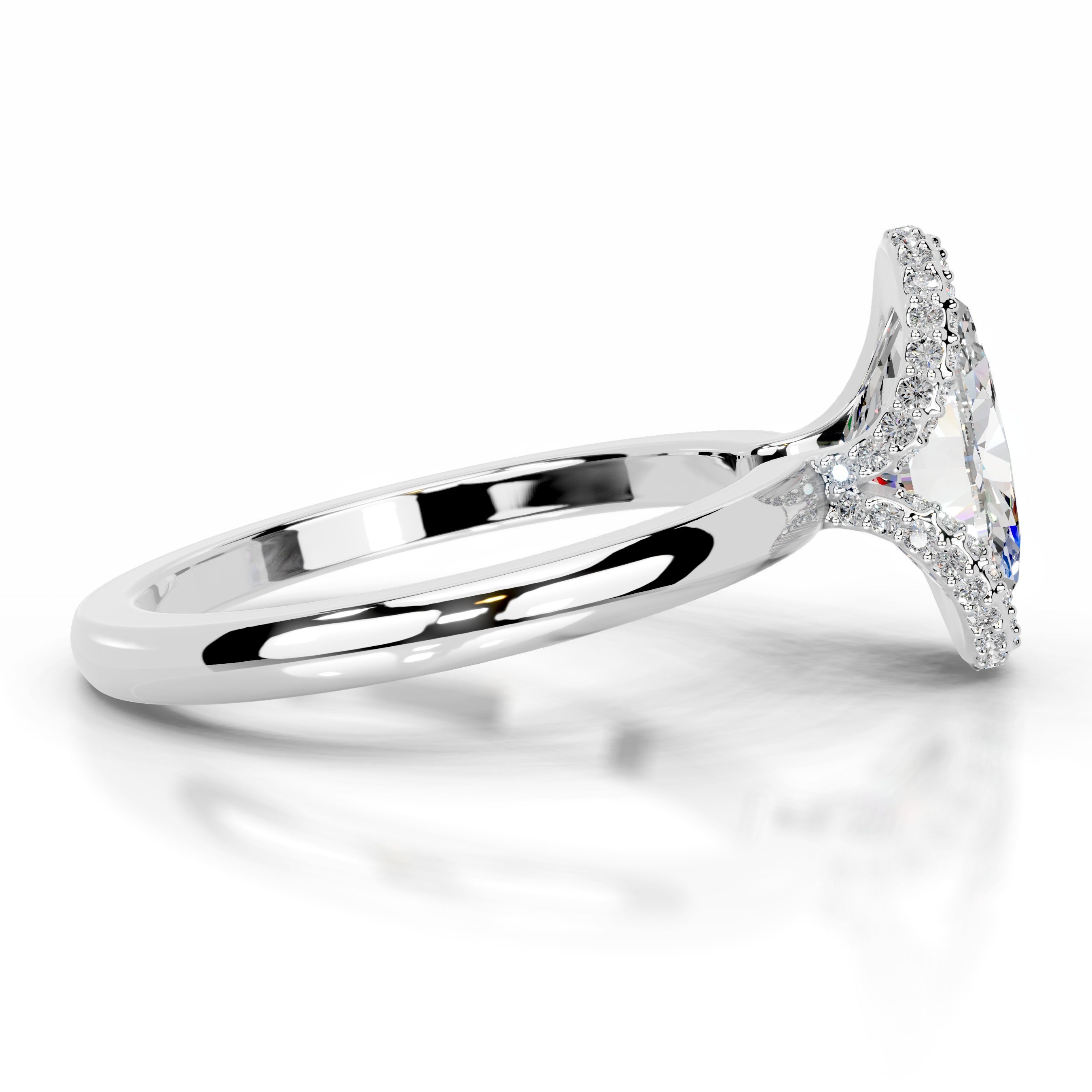 Bowie Moissanite & Diamond Ring - 14K White Gold