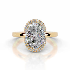 Bowie Moissanite & Diamond Ring - 18K Yellow Gold