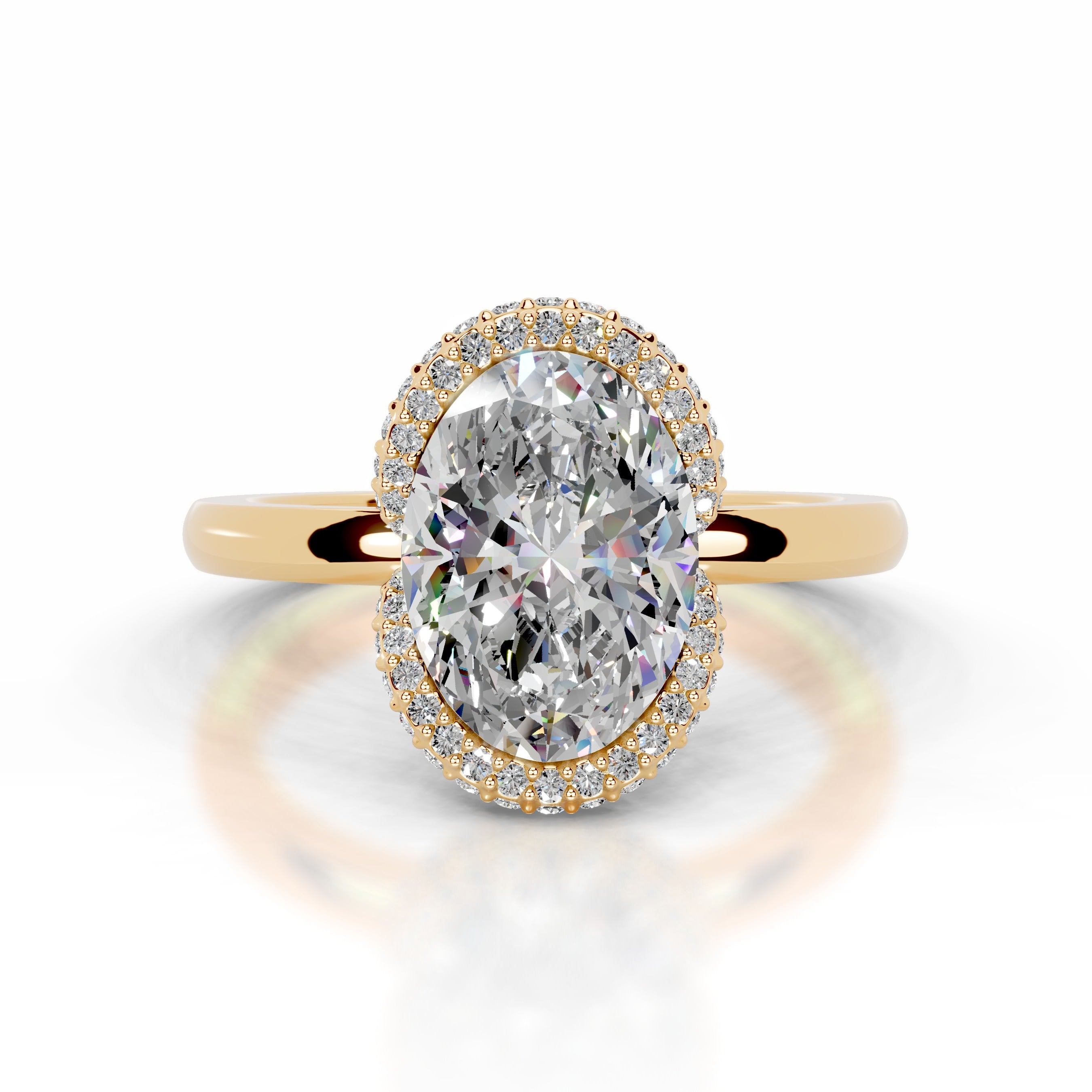 Bowie Moissanite & Diamond Ring - 18K Yellow Gold