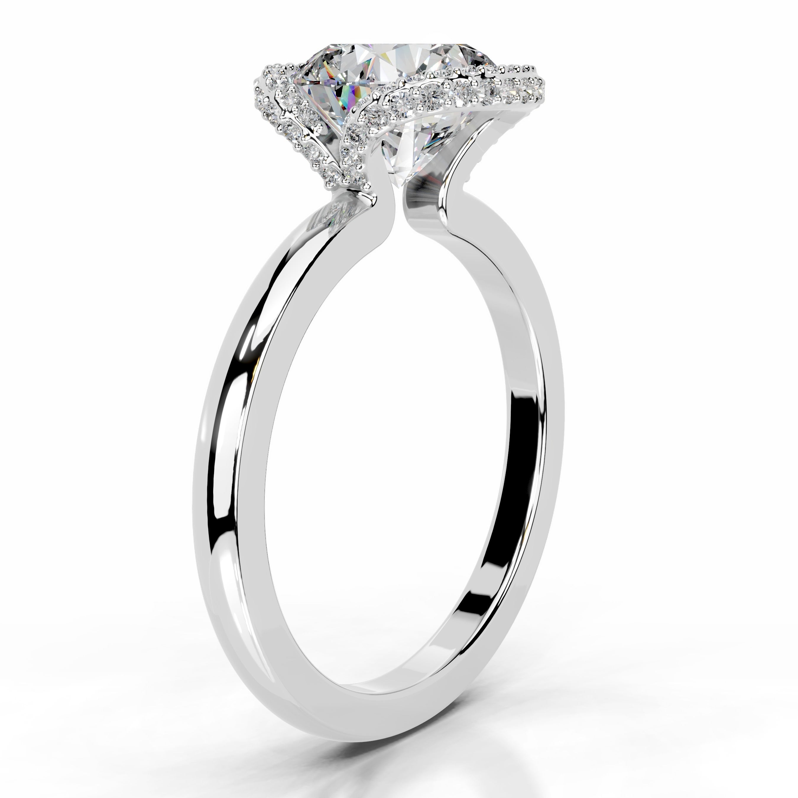 Bowie Moissanite & Diamond Ring - 14K White Gold