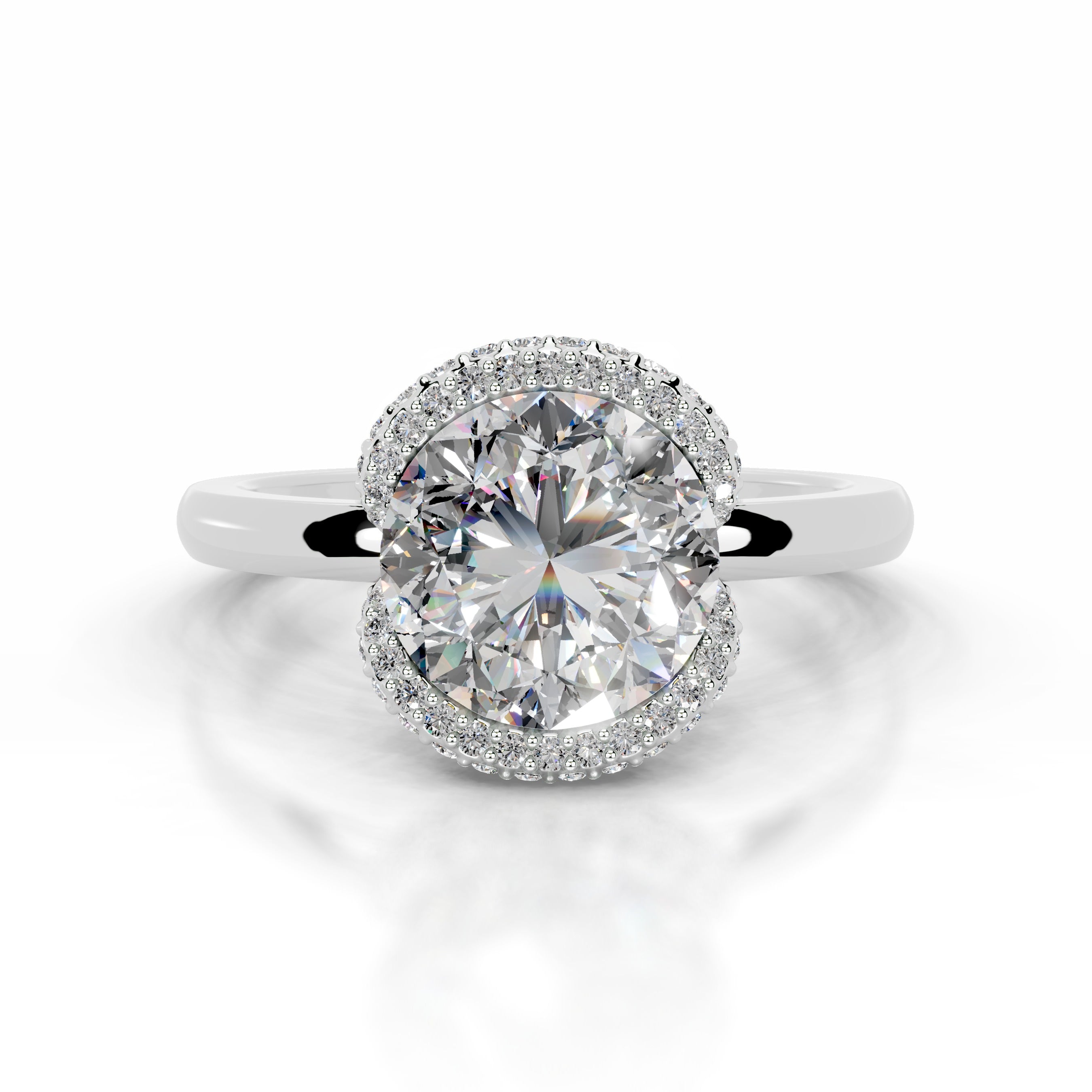 Bowie Moissanite & Diamond Ring - Platinum