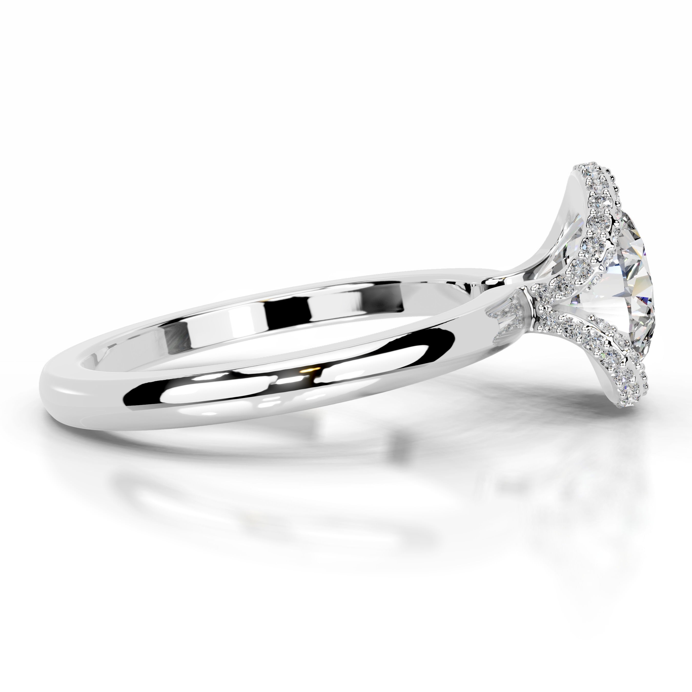 Bowie Moissanite & Diamond Ring - 14K White Gold