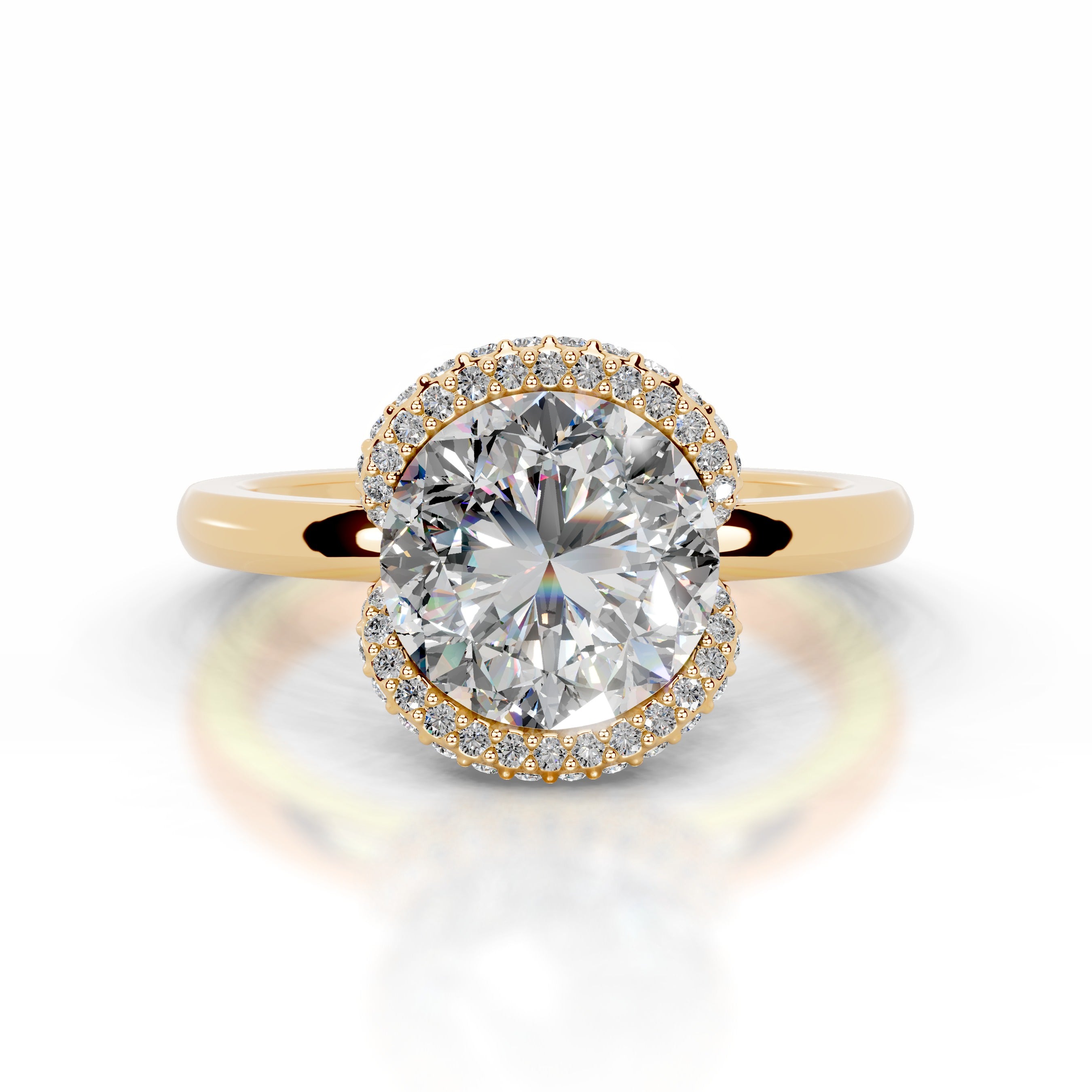 Bowie Moissanite & Diamond Ring - 18K Yellow Gold