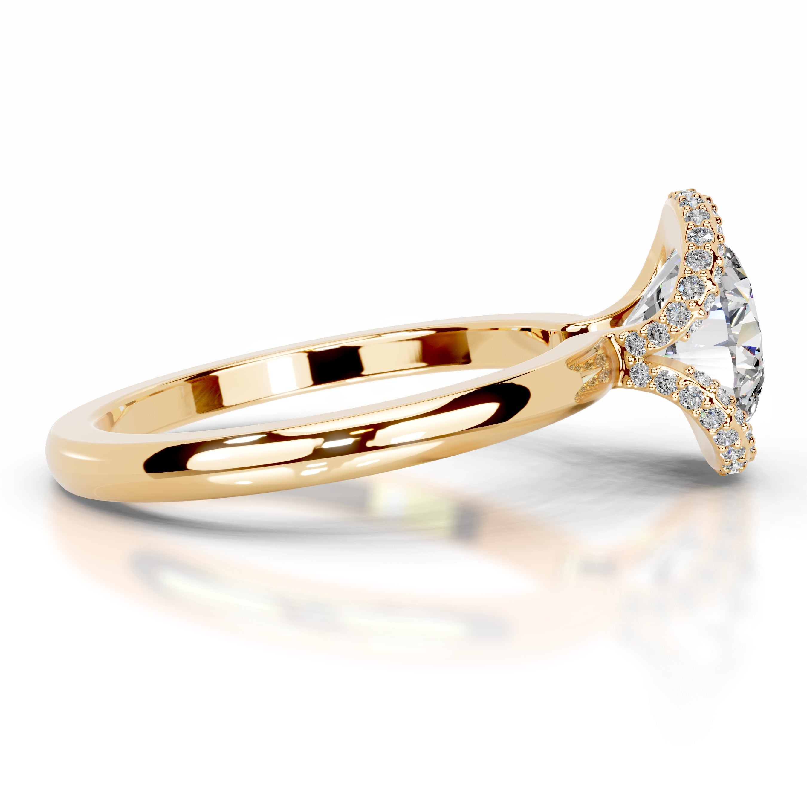 Bowie Moissanite & Diamond Ring - 18K Yellow Gold