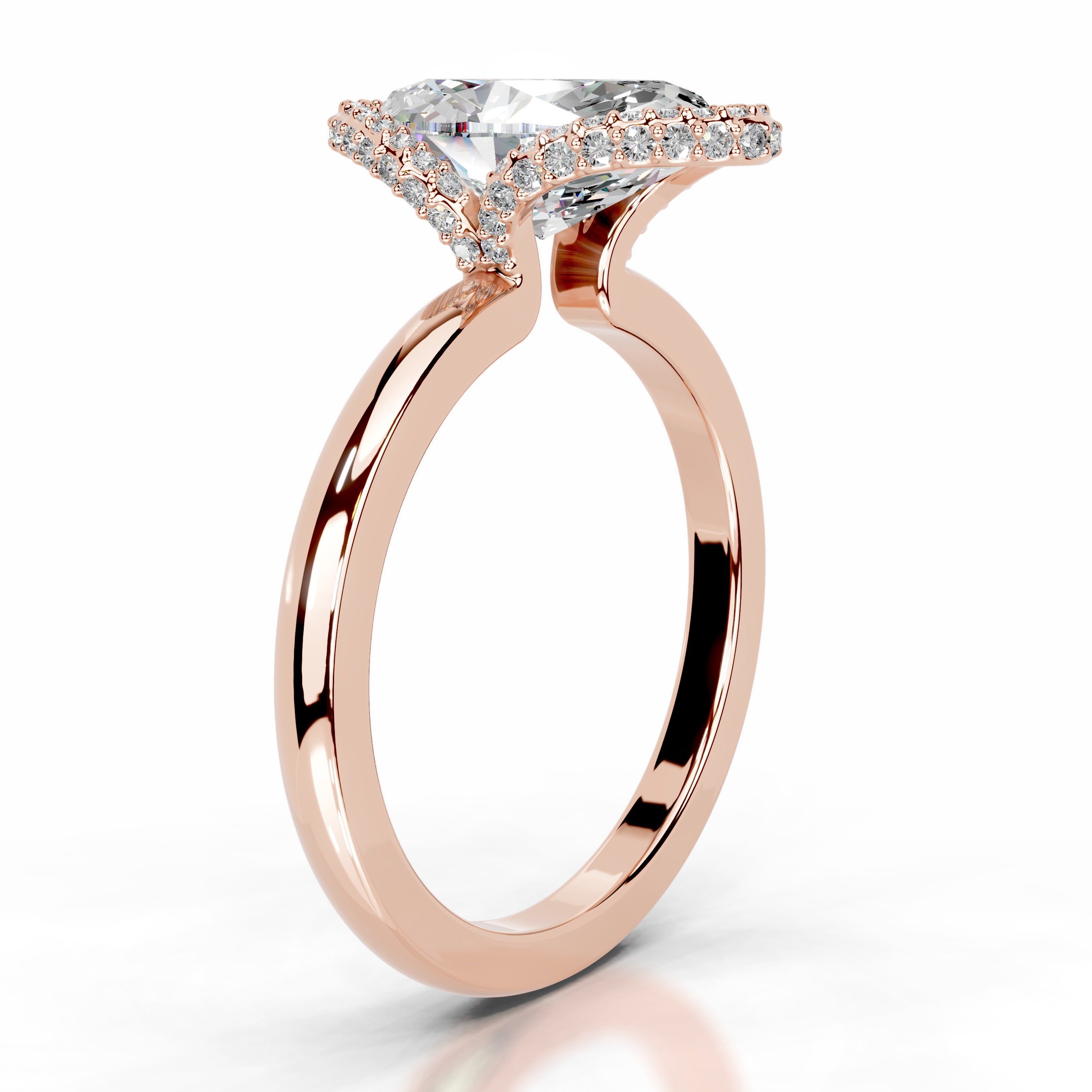 Bowie Moissanite & Diamond Ring - 14K Rose Gold