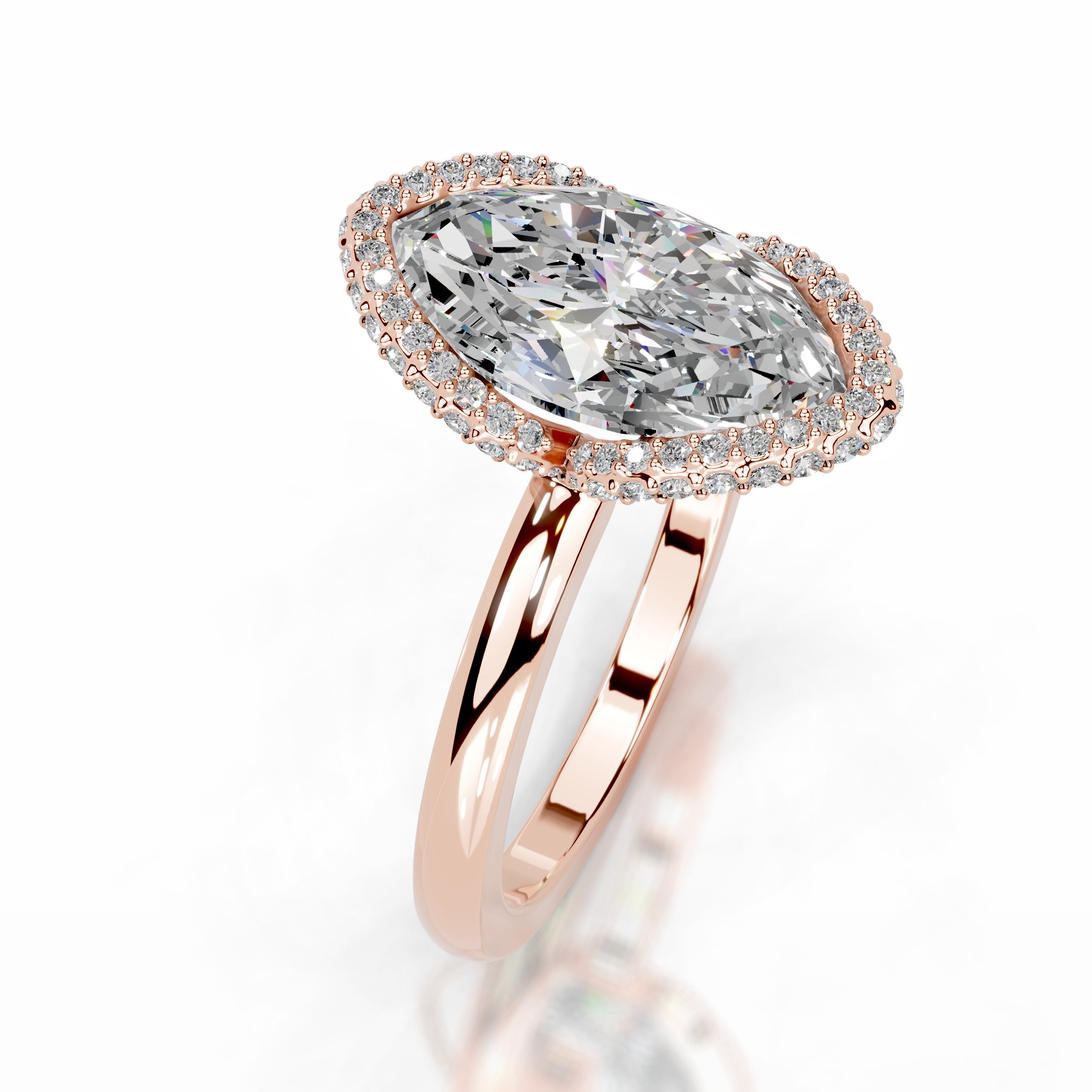 Bowie Moissanite & Diamond Ring - 14K Rose Gold