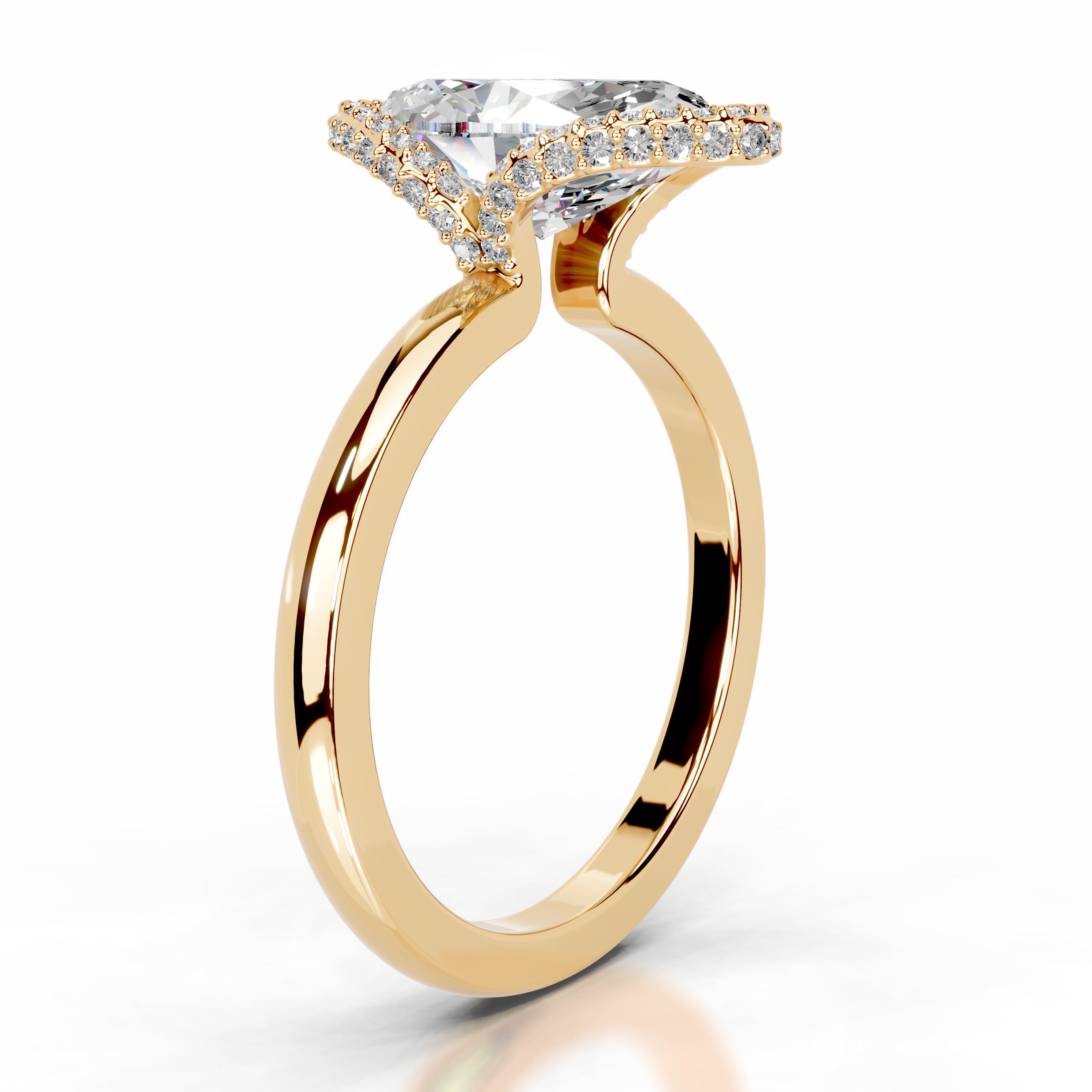 Bowie Moissanite & Diamond Ring - 18K Yellow Gold