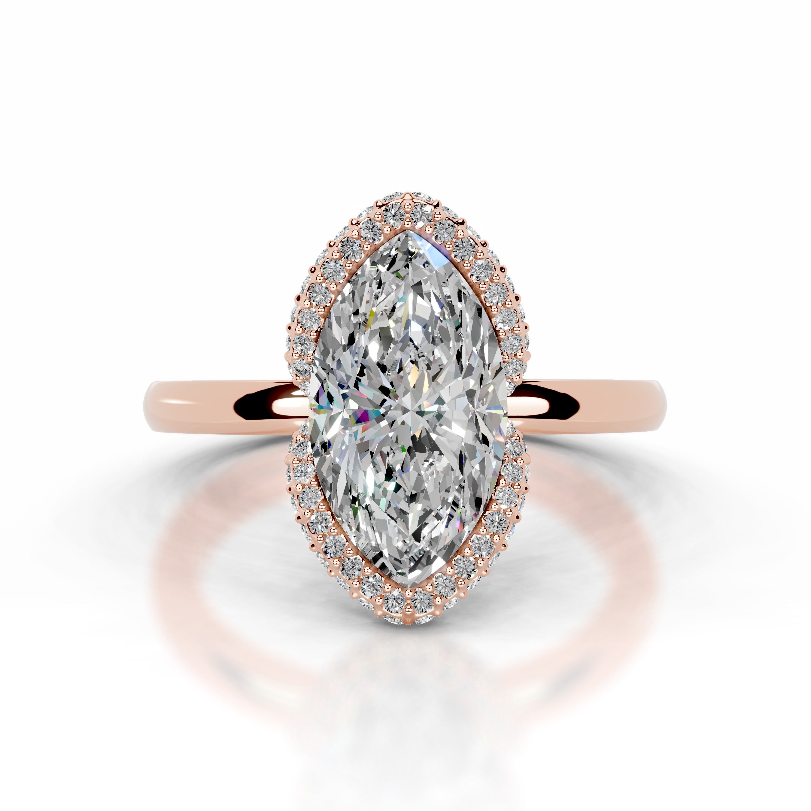 Bowie Moissanite & Diamond Ring - 14K Rose Gold