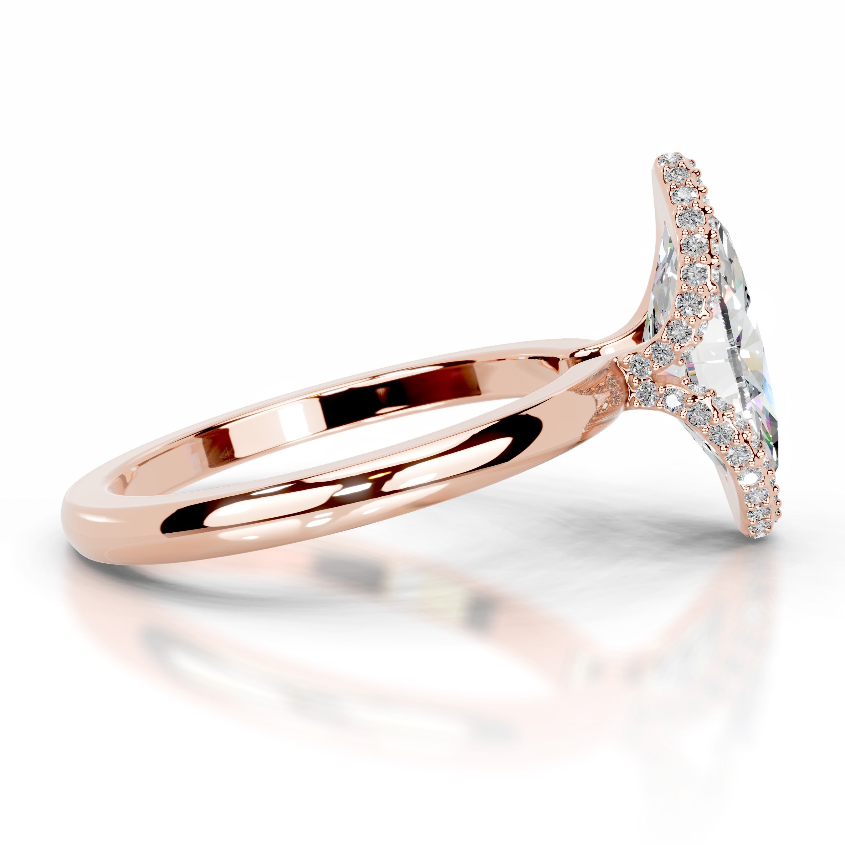 Bowie Moissanite & Diamond Ring - 14K Rose Gold