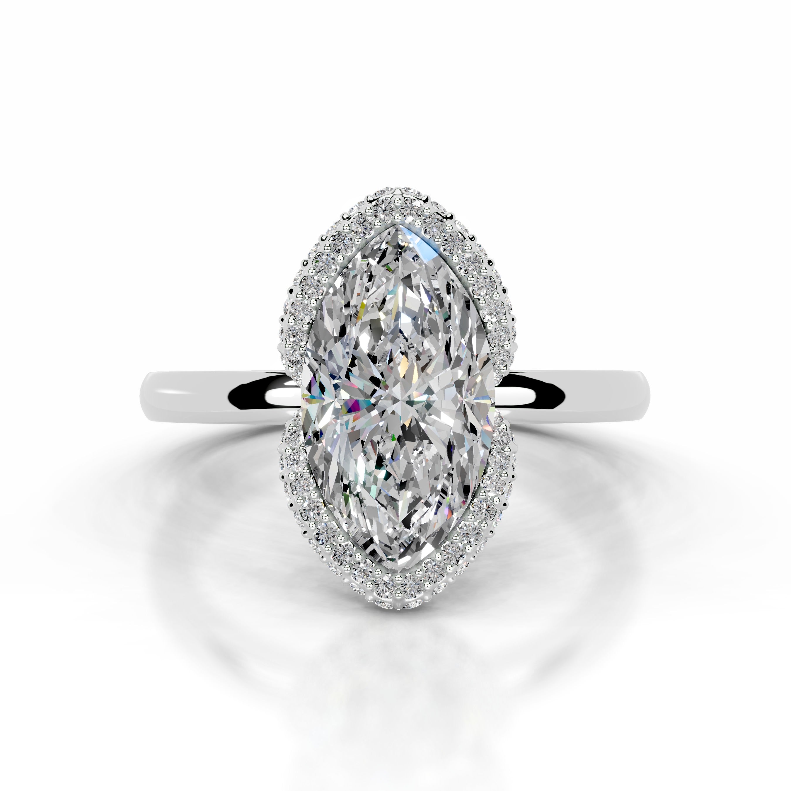 Bowie Moissanite & Diamond Ring - Platinum