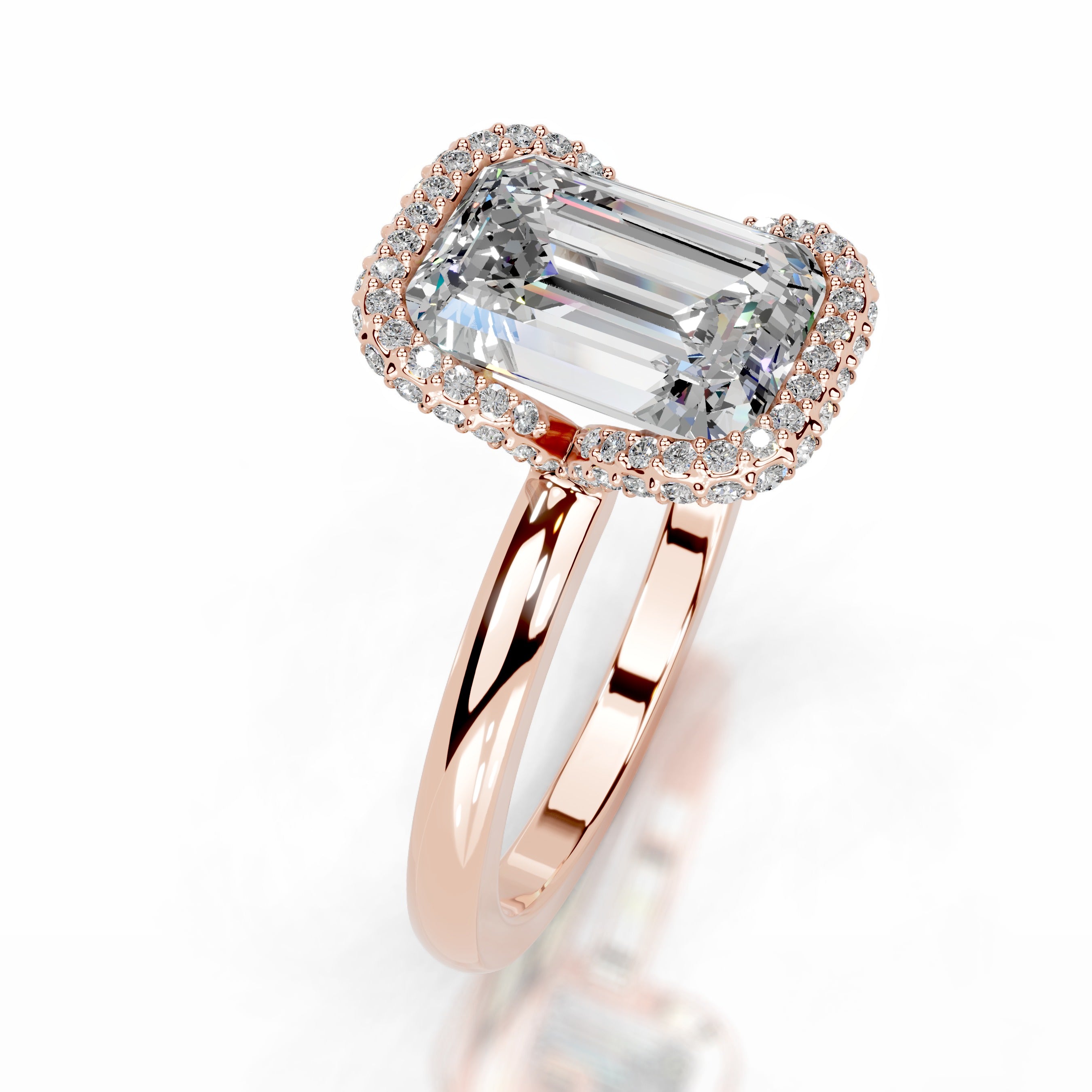 Bowie Moissanite & Diamond Ring - 14K Rose Gold