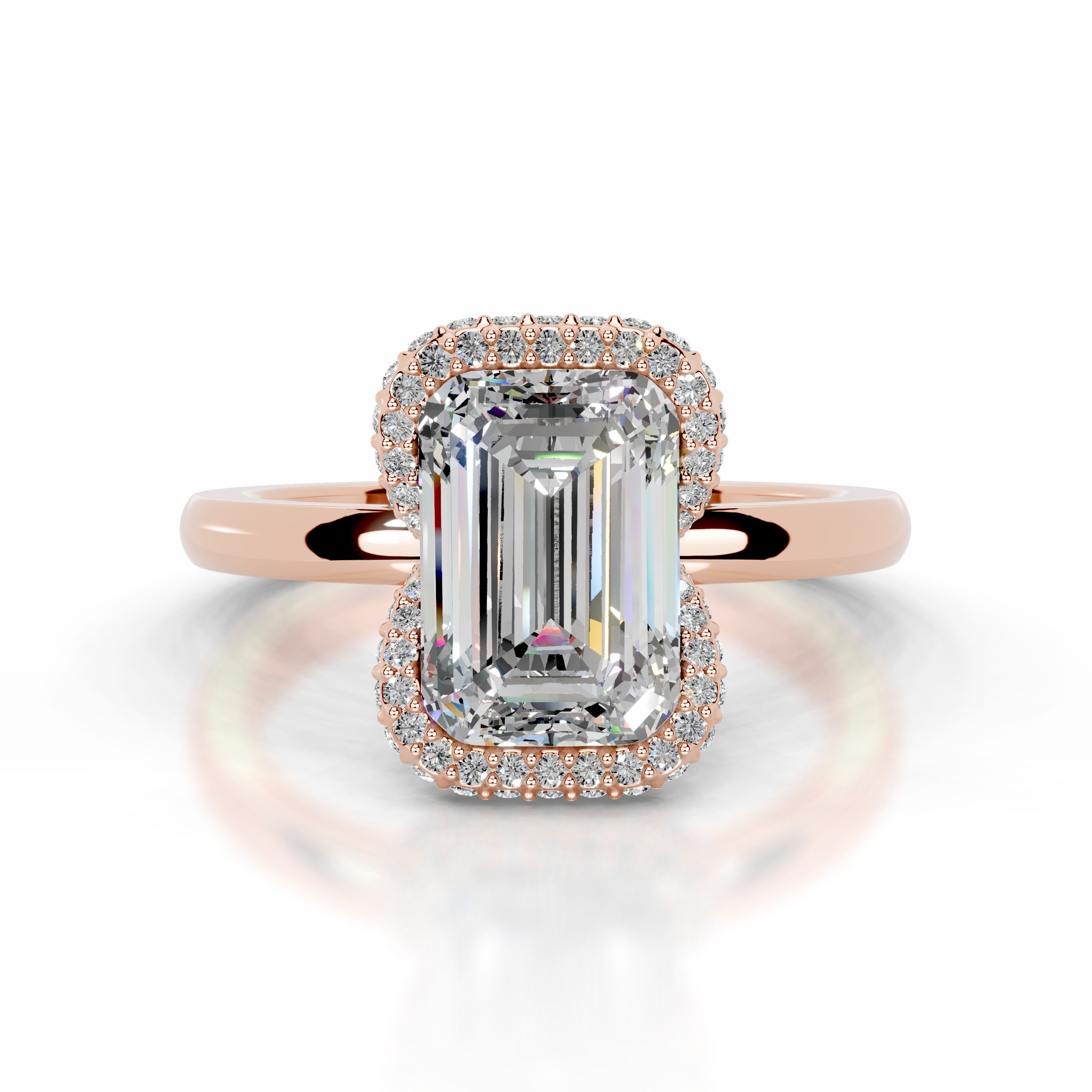 Bowie Moissanite & Diamond Ring - 14K Rose Gold